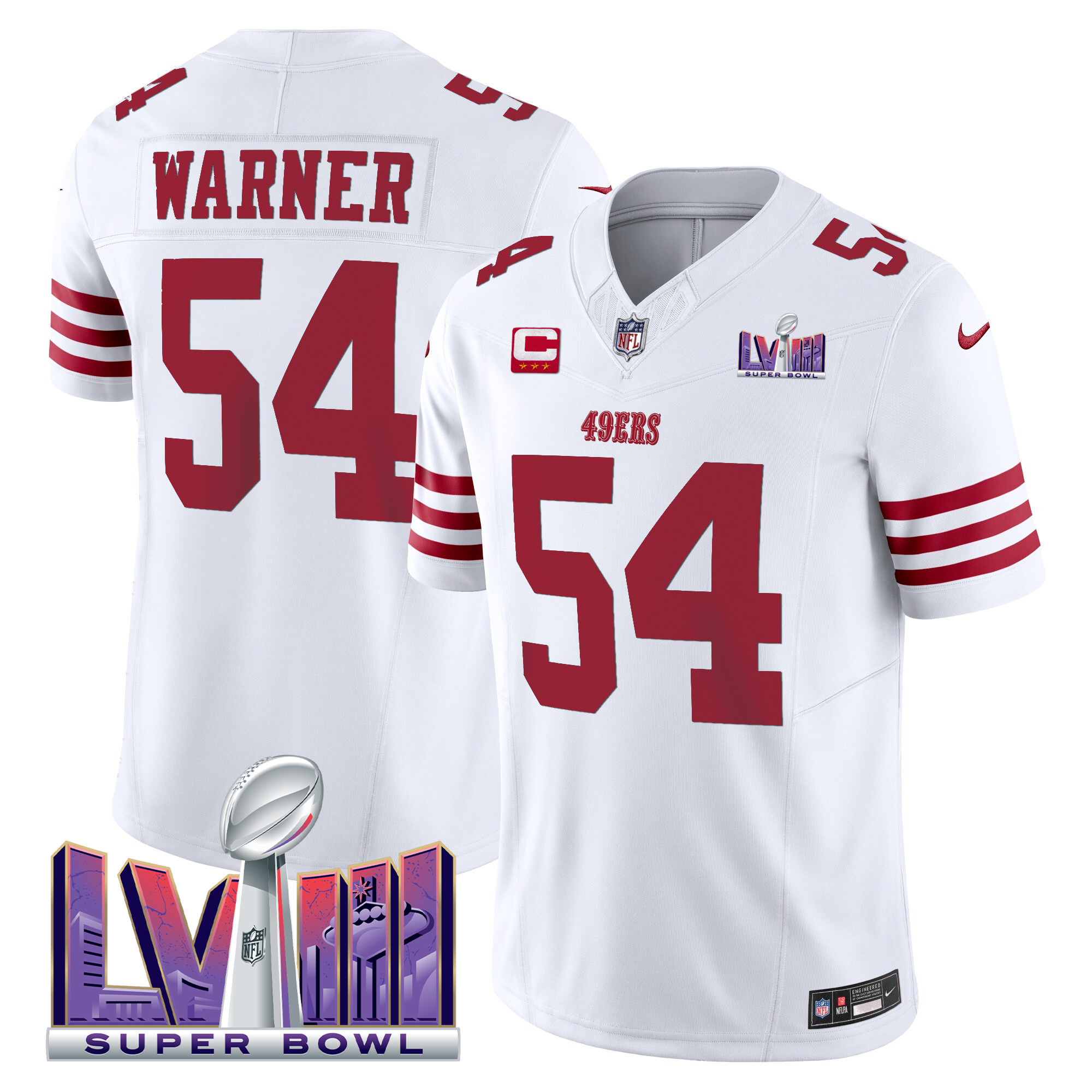 Men's 49ers Super Bowl LVIII Patch Vapor Limited Jersey - All Stitched - Image 15