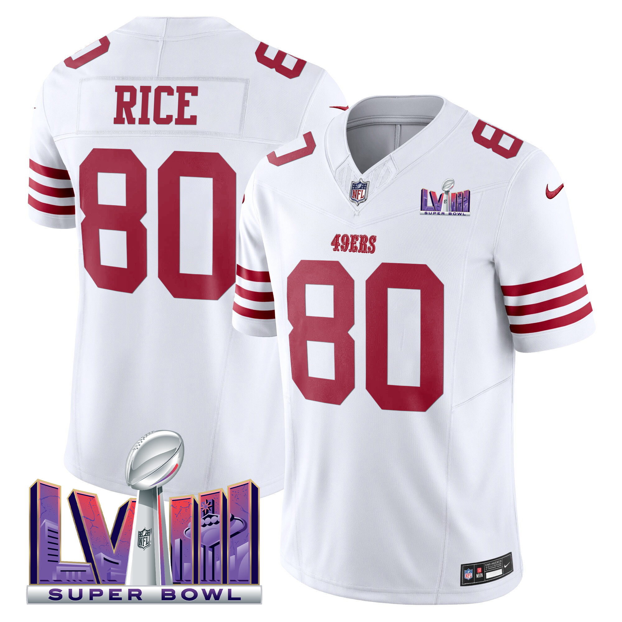 Men's 49ers Super Bowl LVIII Patch Vapor Limited Jersey - All Stitched - Image 16