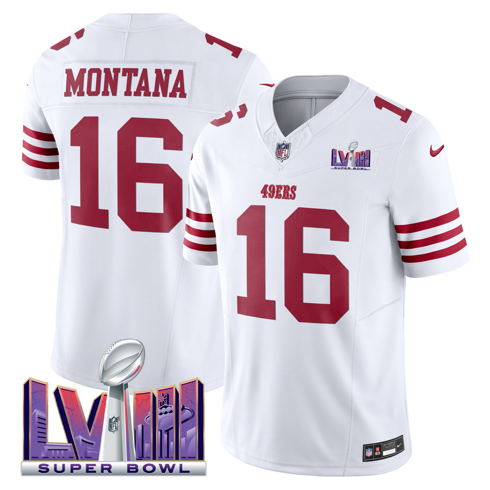 Men's 49ers Super Bowl LVIII Patch Vapor Limited Jersey - All Stitched - Image 18