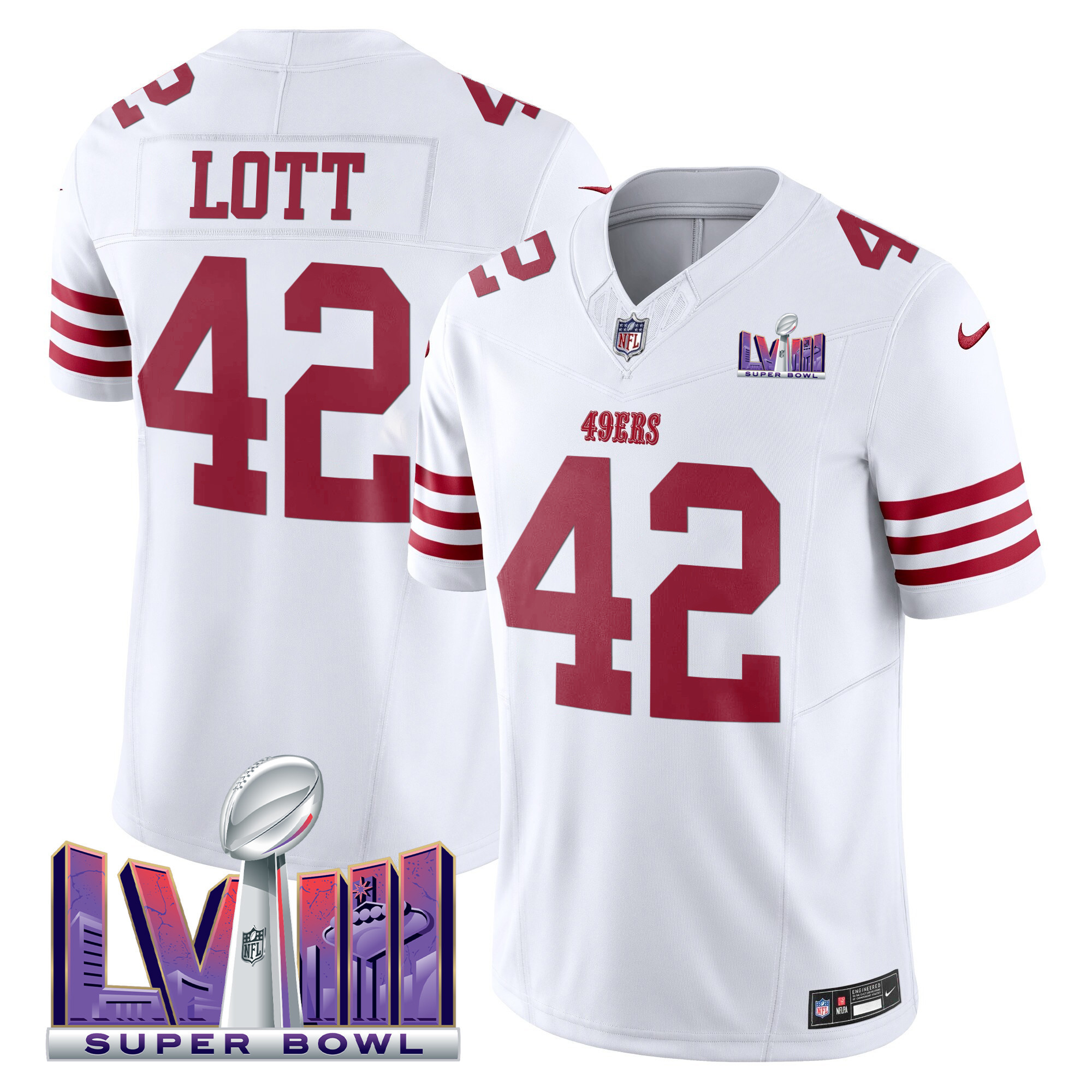 Men's 49ers Super Bowl LVIII Patch Vapor Limited Jersey - All Stitched - Image 19