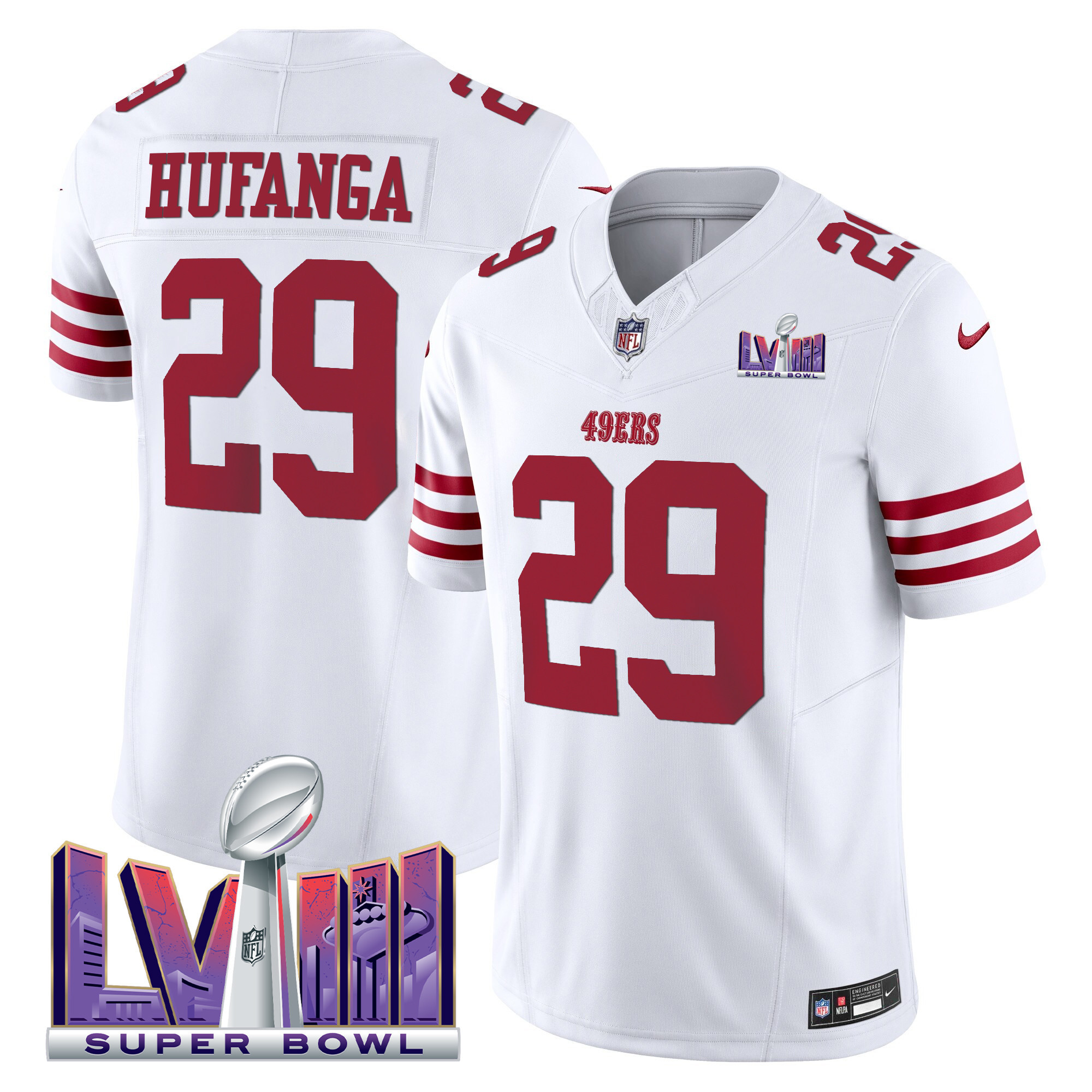 Men's 49ers Super Bowl LVIII Patch Vapor Limited Jersey - All Stitched - Image 20