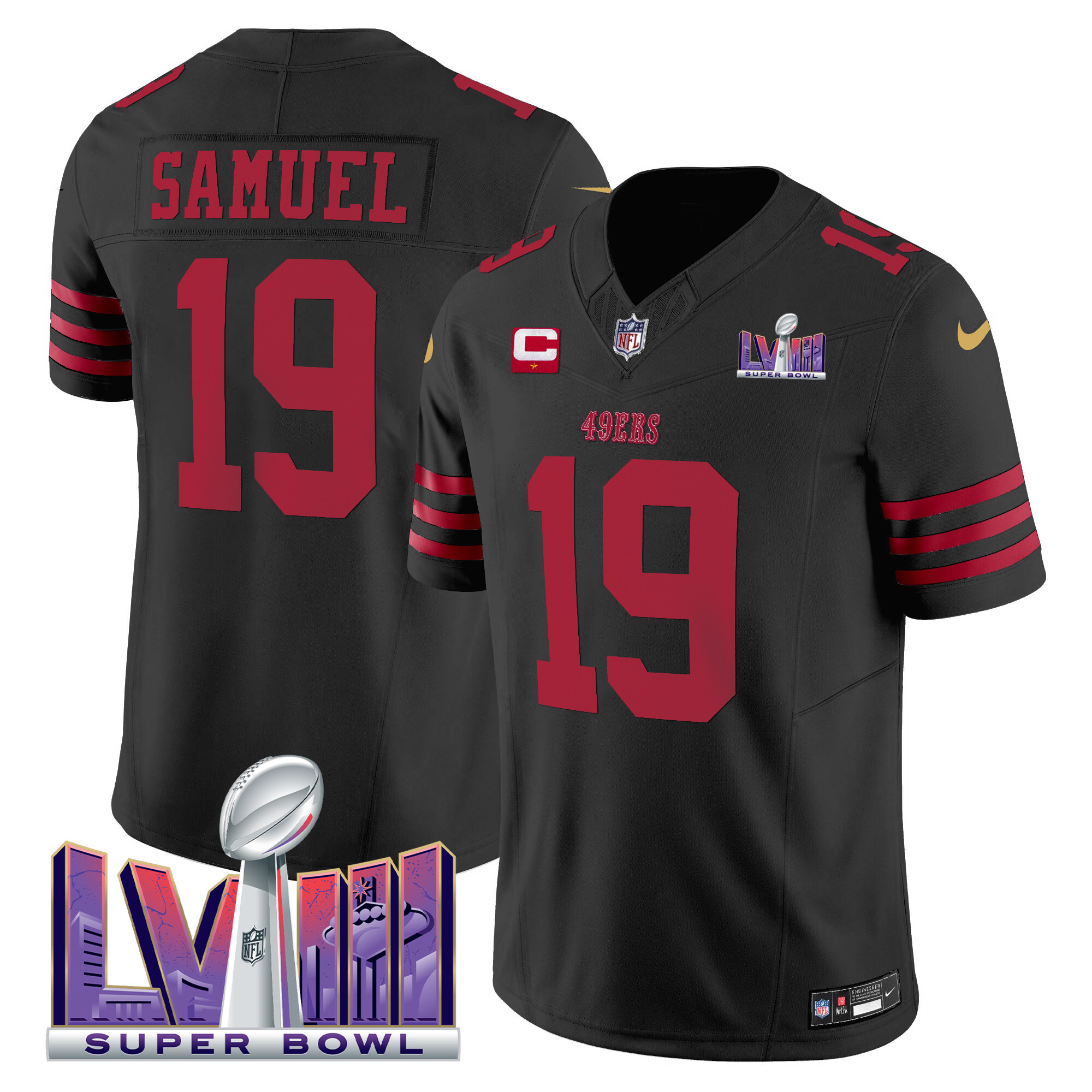 Men's 49ers Super Bowl LVIII Patch Vapor Limited Jersey - All Stitched - Image 22