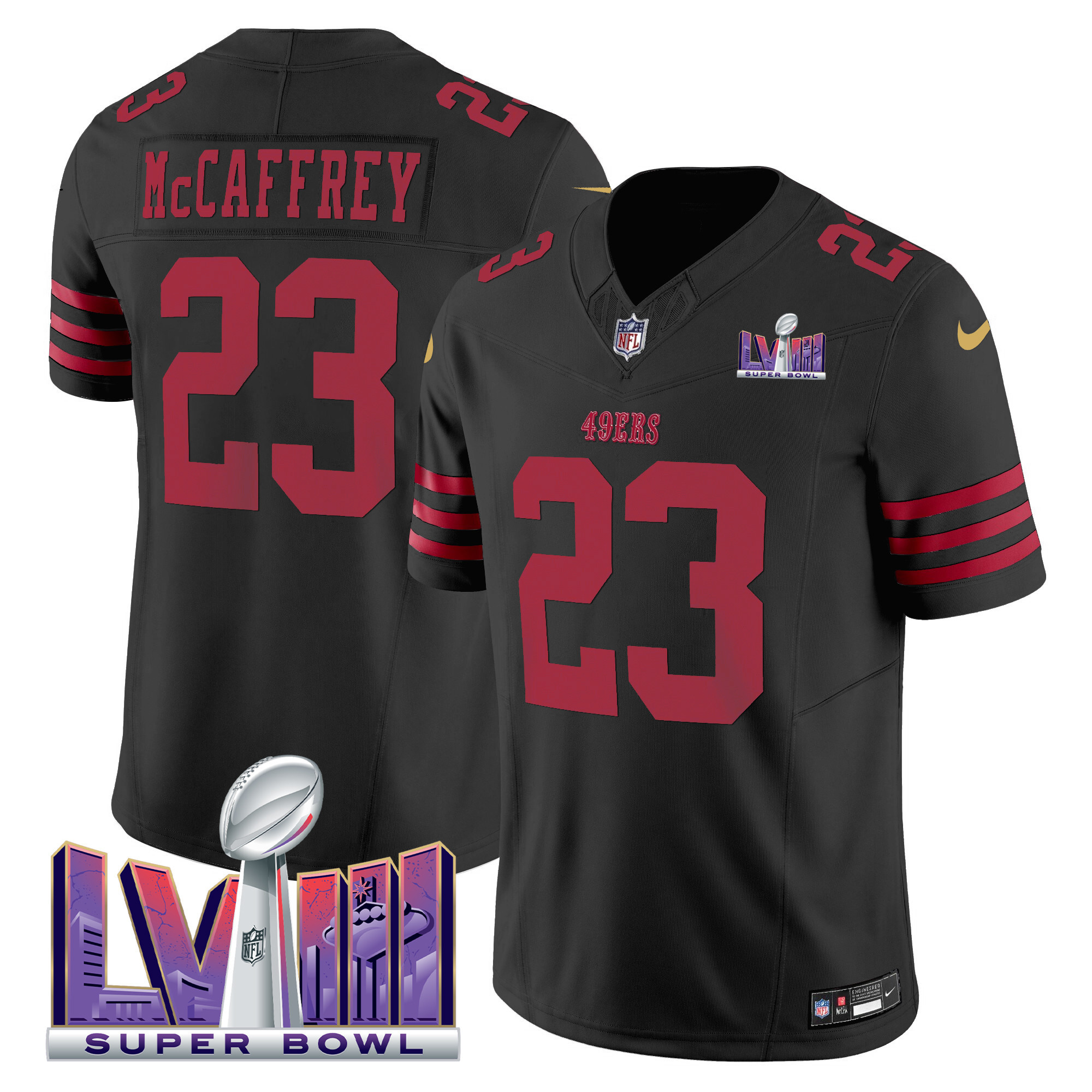 Men's 49ers Super Bowl LVIII Patch Vapor Limited Jersey - All Stitched - Image 21