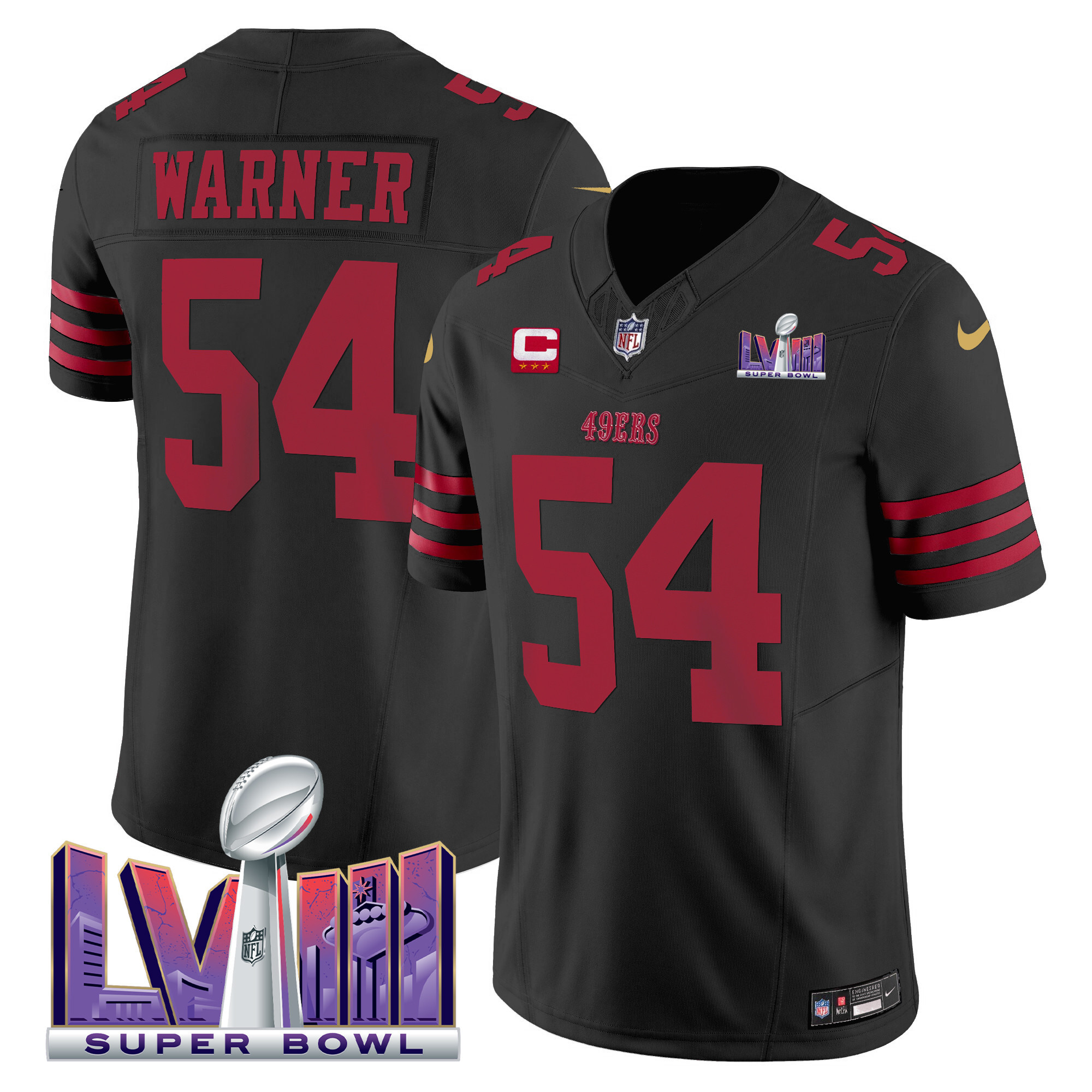 Men's 49ers Super Bowl LVIII Patch Vapor Limited Jersey - All Stitched - Image 25