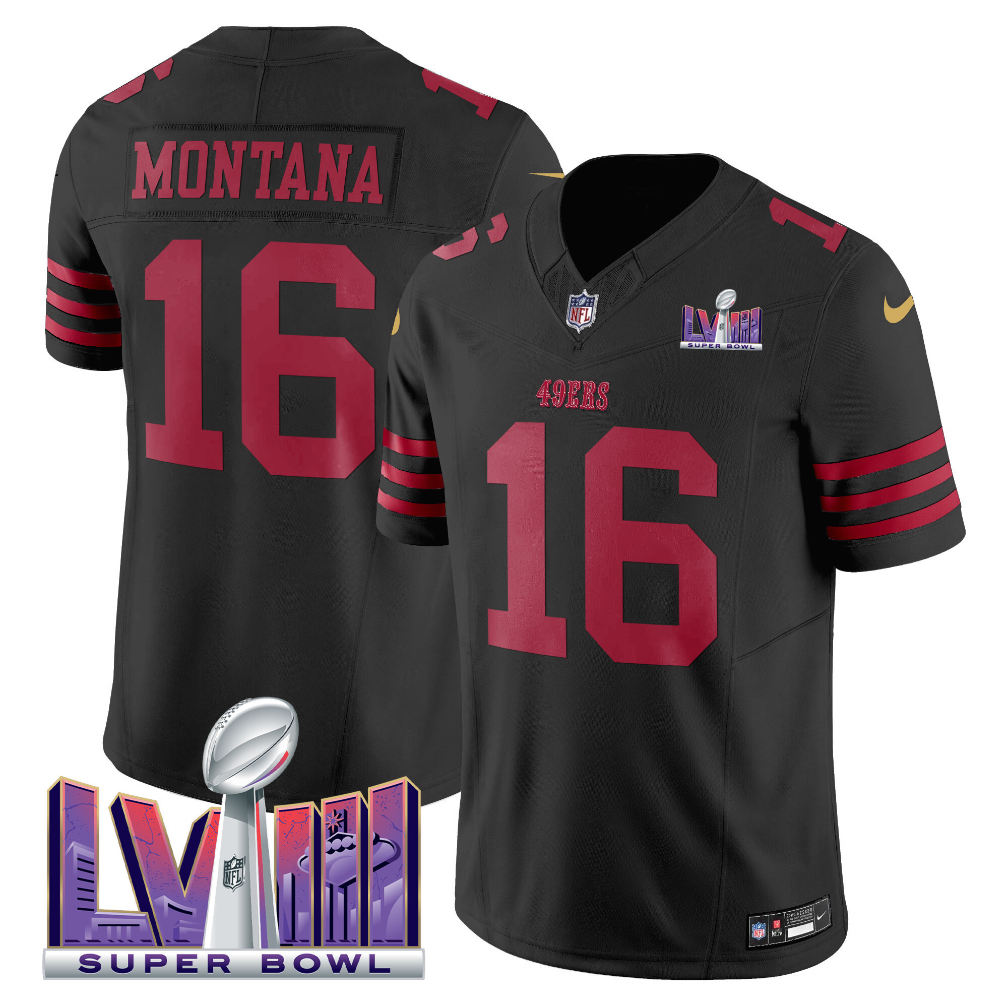 Men's 49ers Super Bowl LVIII Patch Vapor Limited Jersey - All Stitched - Image 28