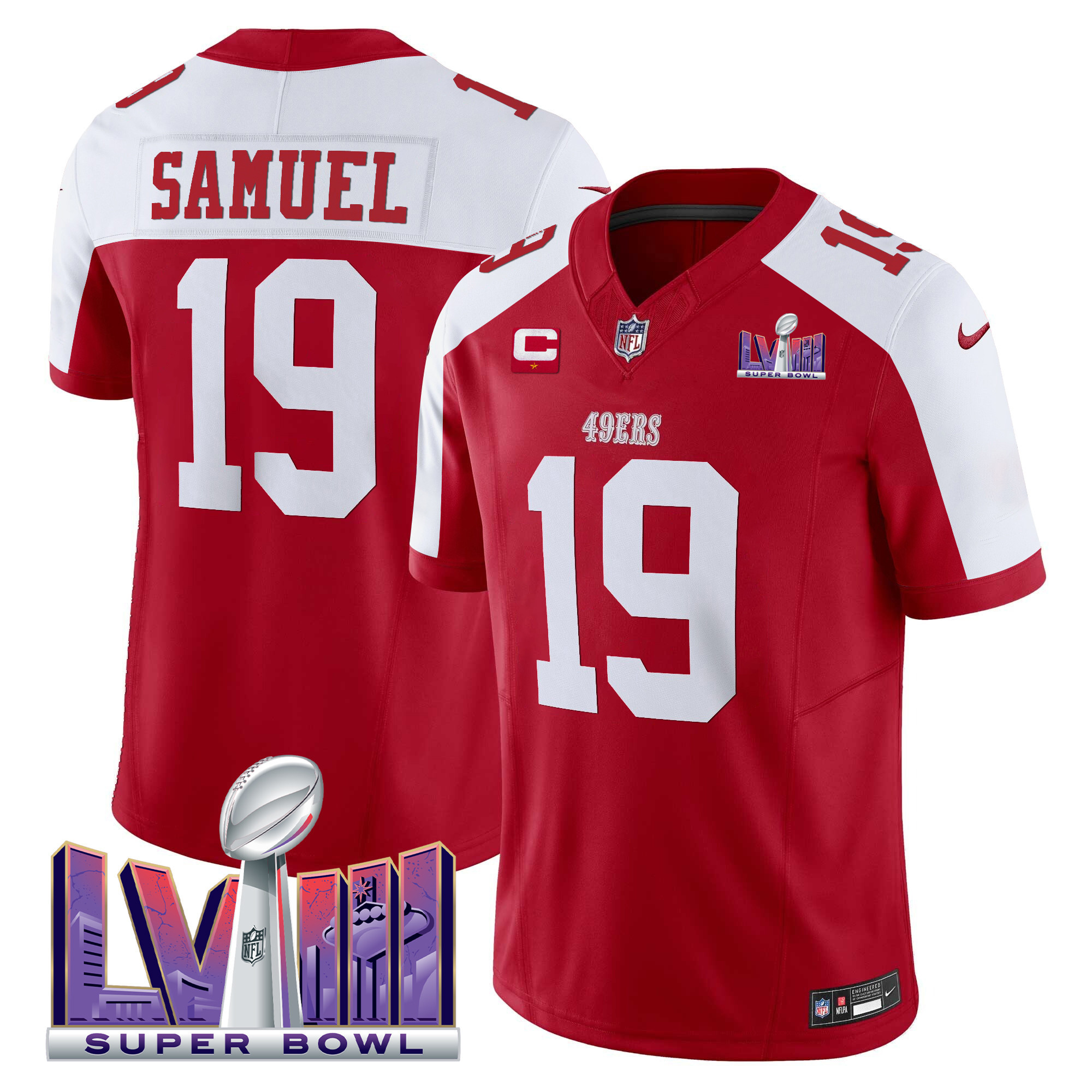 Men's 49ers Super Bowl LVIII Patch Vapor Limited Jersey - All Stitched - Image 32