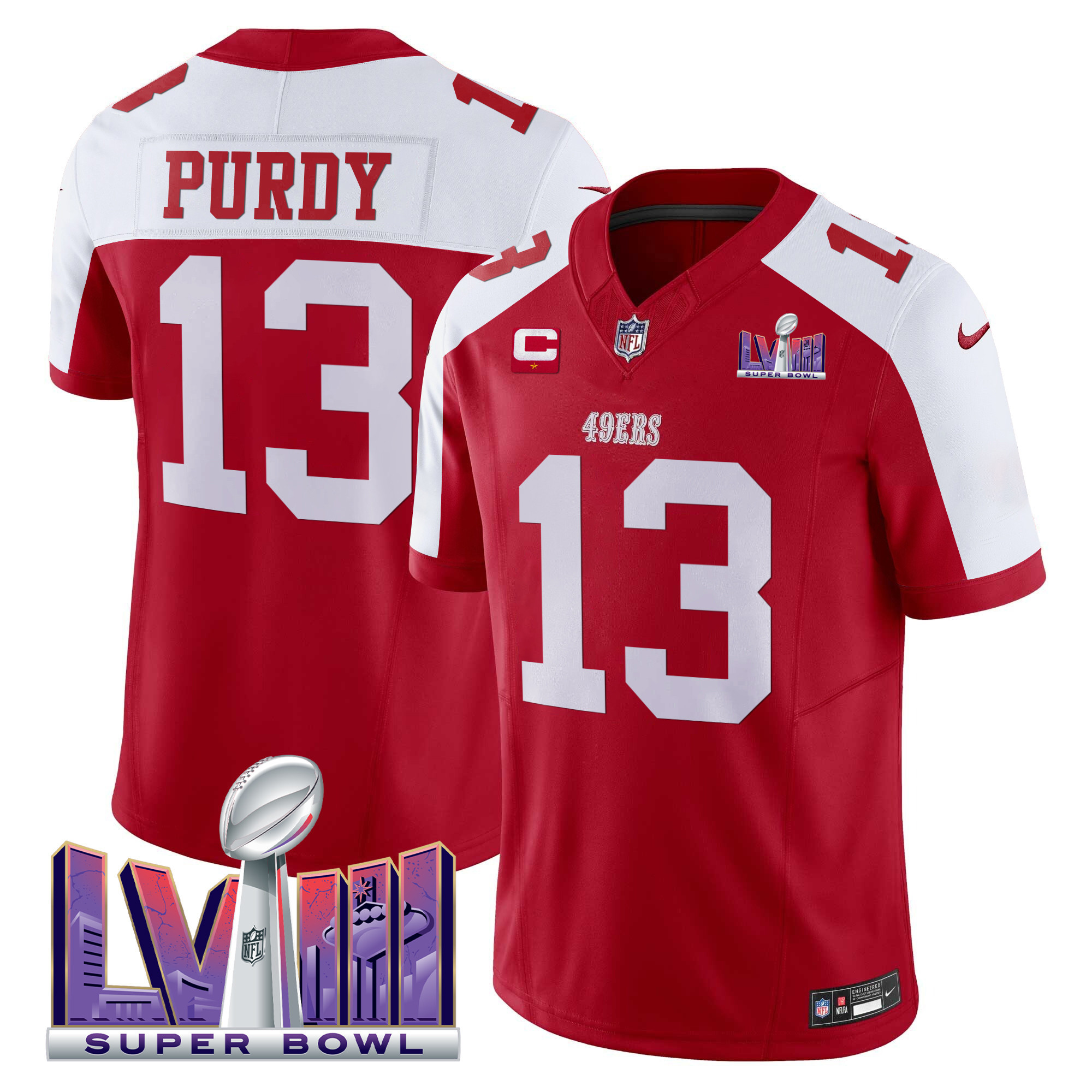 Men's 49ers Super Bowl LVIII Patch Vapor Limited Jersey - All Stitched - Image 33