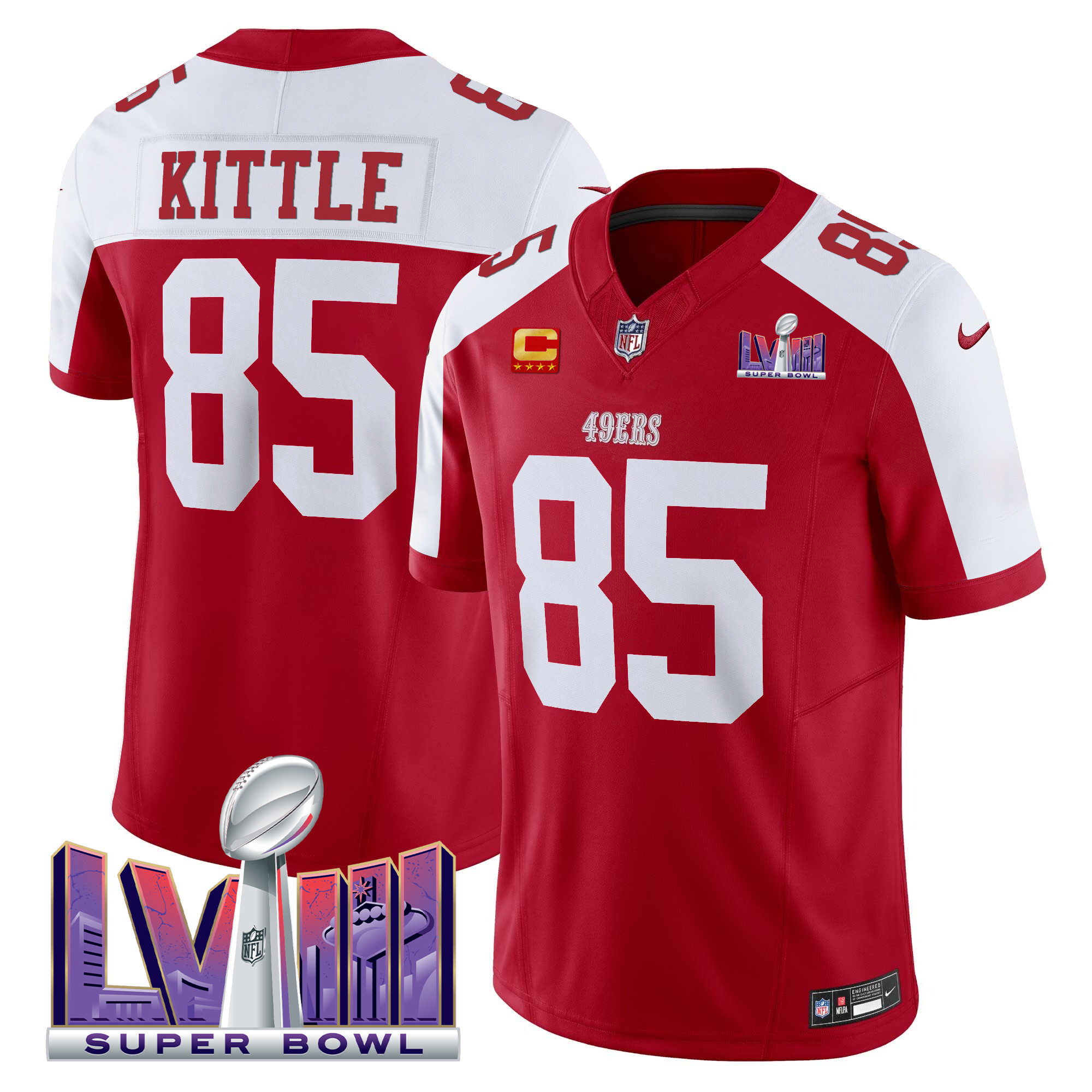 Men's 49ers Super Bowl LVIII Patch Vapor Limited Jersey - All Stitched - Image 34