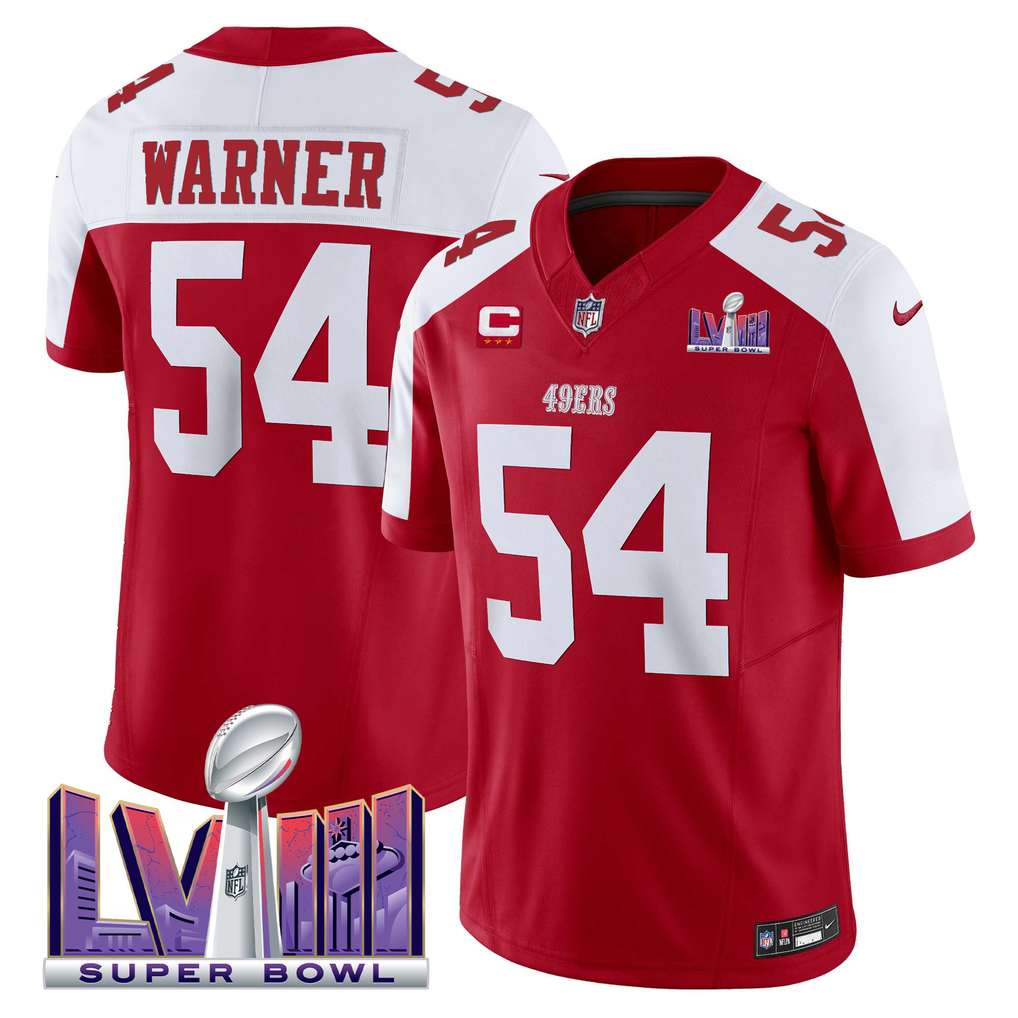 Men's 49ers Super Bowl LVIII Patch Vapor Limited Jersey - All Stitched - Image 35