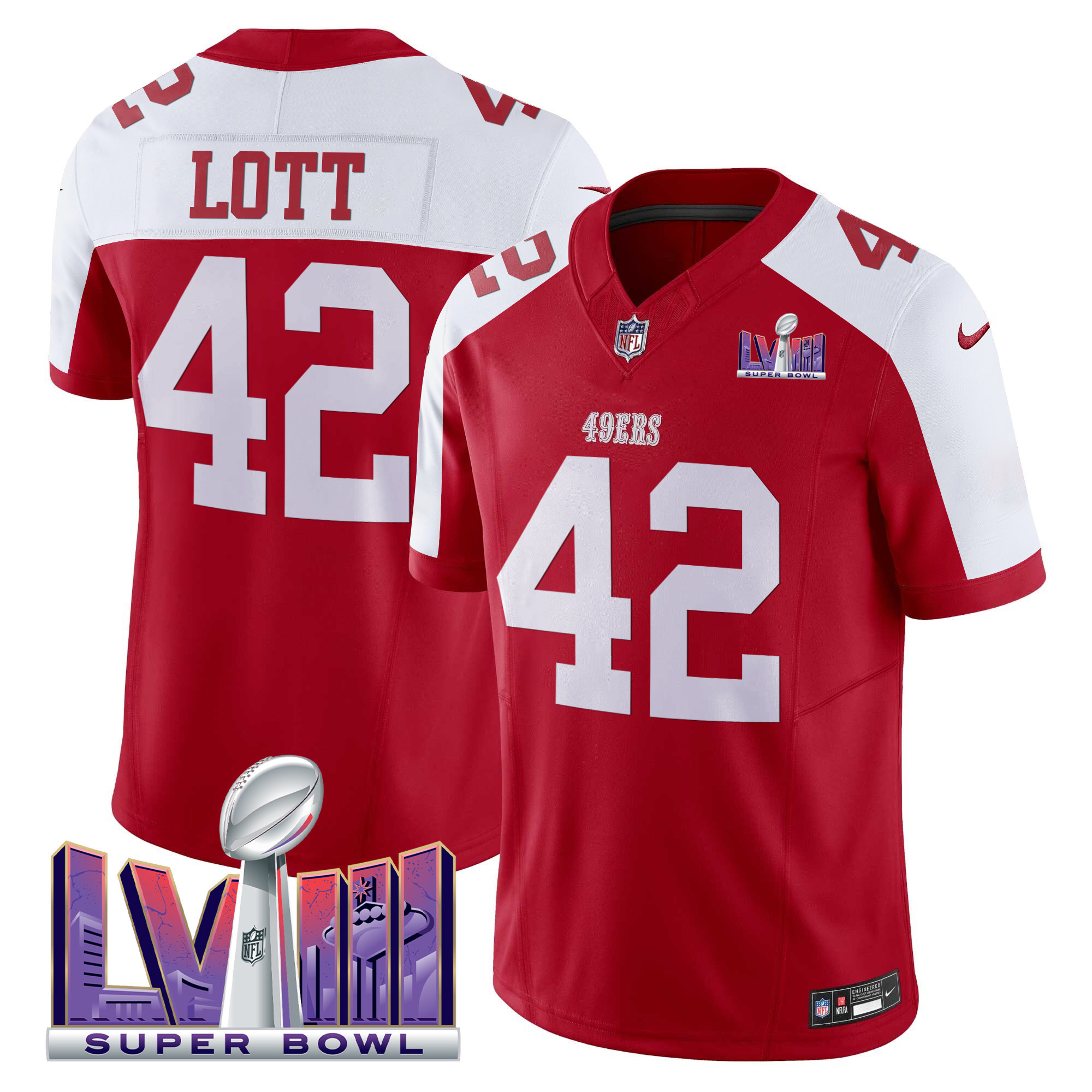 Men's 49ers Super Bowl LVIII Patch Vapor Limited Jersey - All Stitched - Image 39