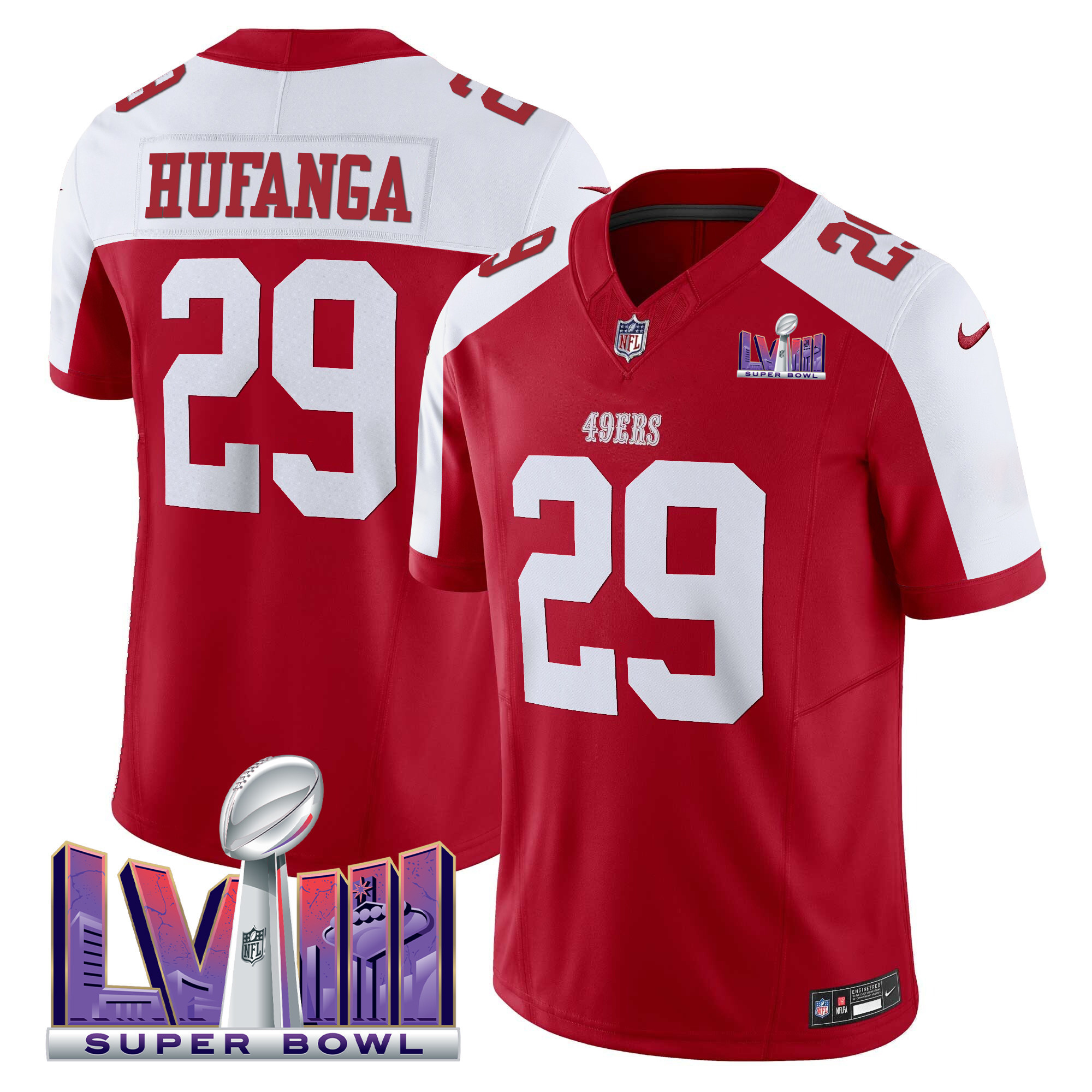 Men's 49ers Super Bowl LVIII Patch Vapor Limited Jersey - All Stitched - Image 40
