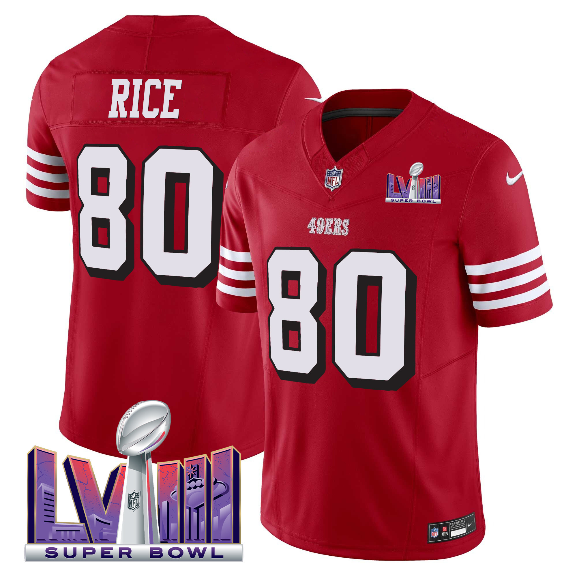 Men's 49ers Super Bowl LVIII Patch Vapor Limited Jersey V2 - All Stitched - Image 6