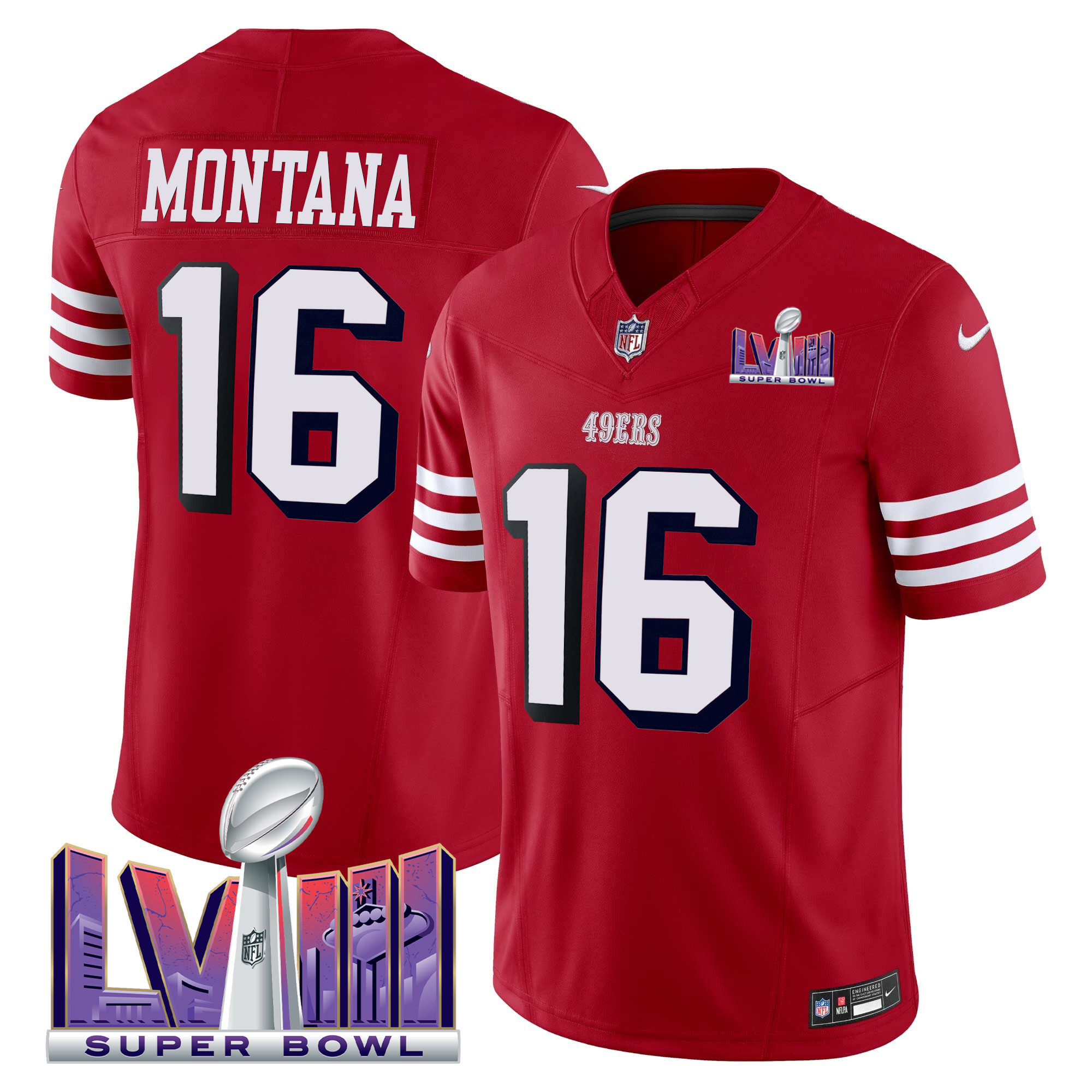 Men's 49ers Super Bowl LVIII Patch Vapor Limited Jersey V2 - All Stitched - Image 8