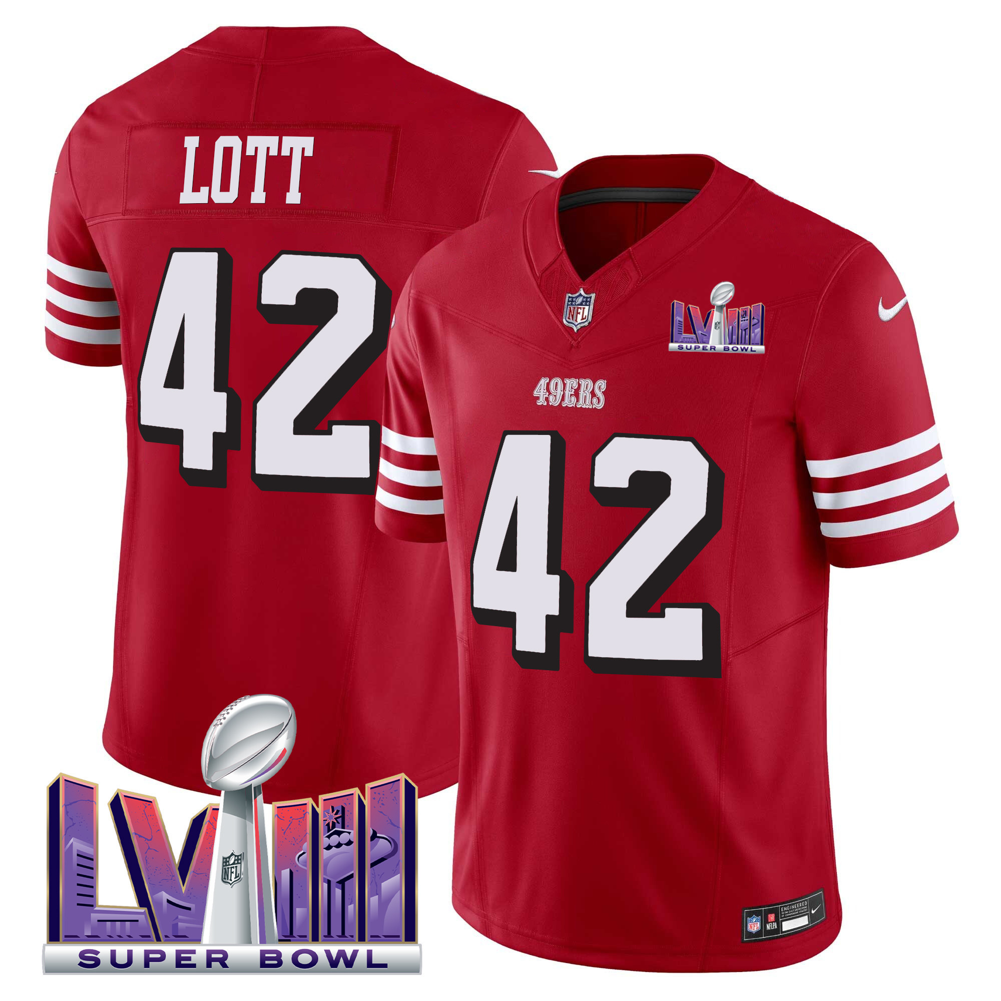 Men's 49ers Super Bowl LVIII Patch Vapor Limited Jersey V2 - All Stitched - Image 9