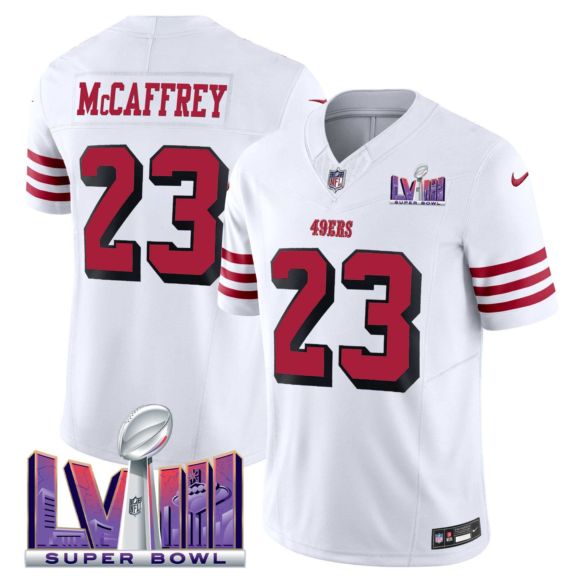 Men's 49ers Super Bowl LVIII Patch Vapor Limited Jersey V2 - All Stitched - Image 11
