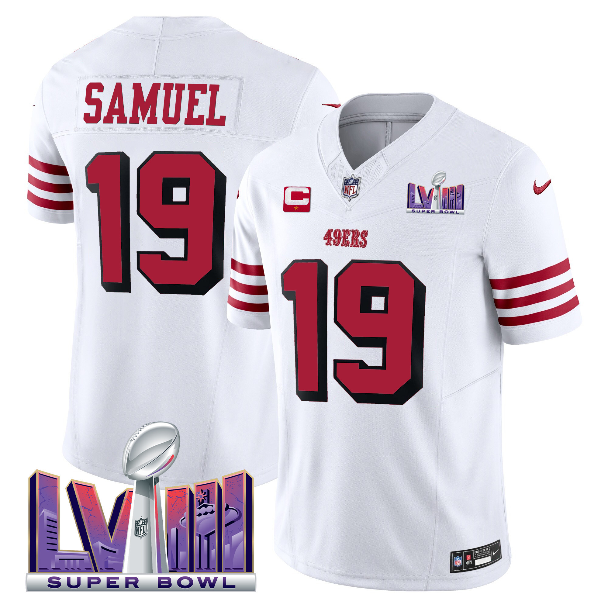 Men's 49ers Super Bowl LVIII Patch Vapor Limited Jersey V2 - All Stitched - Image 12