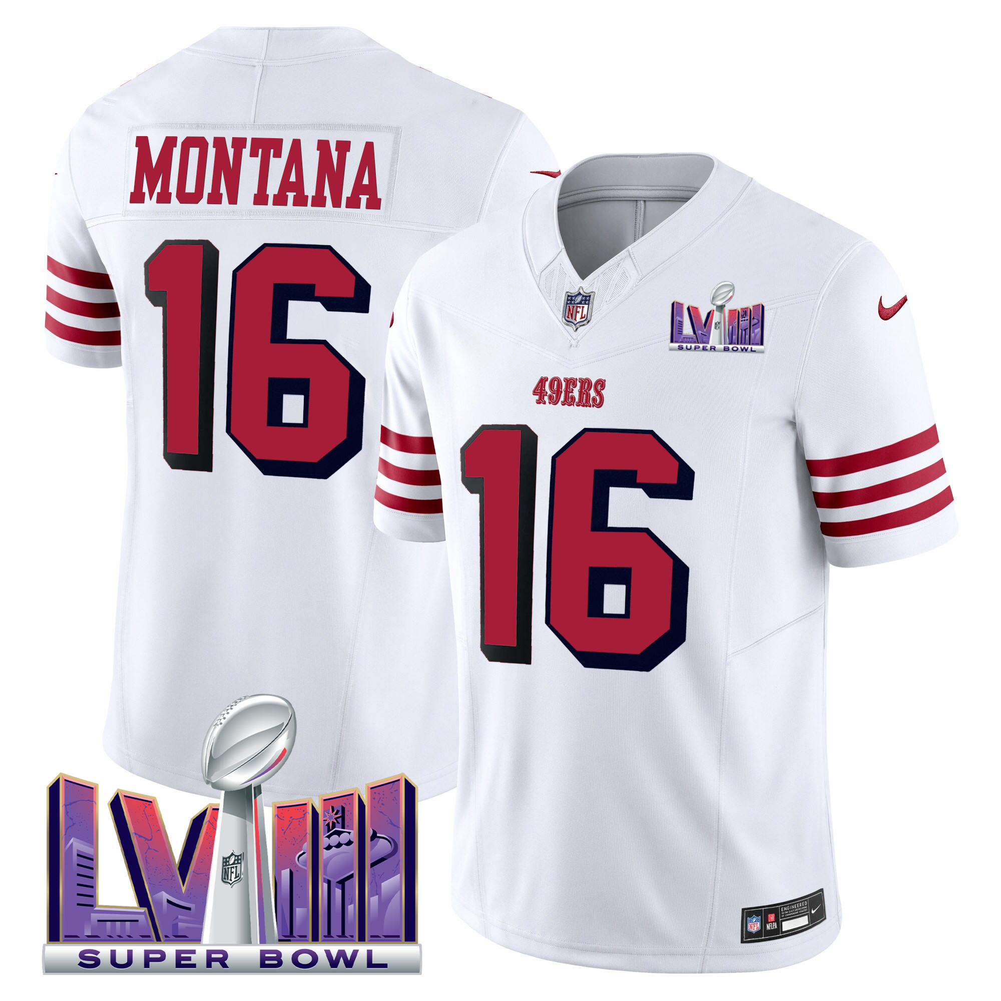 Men's 49ers Super Bowl LVIII Patch Vapor Limited Jersey V2 - All Stitched - Image 18