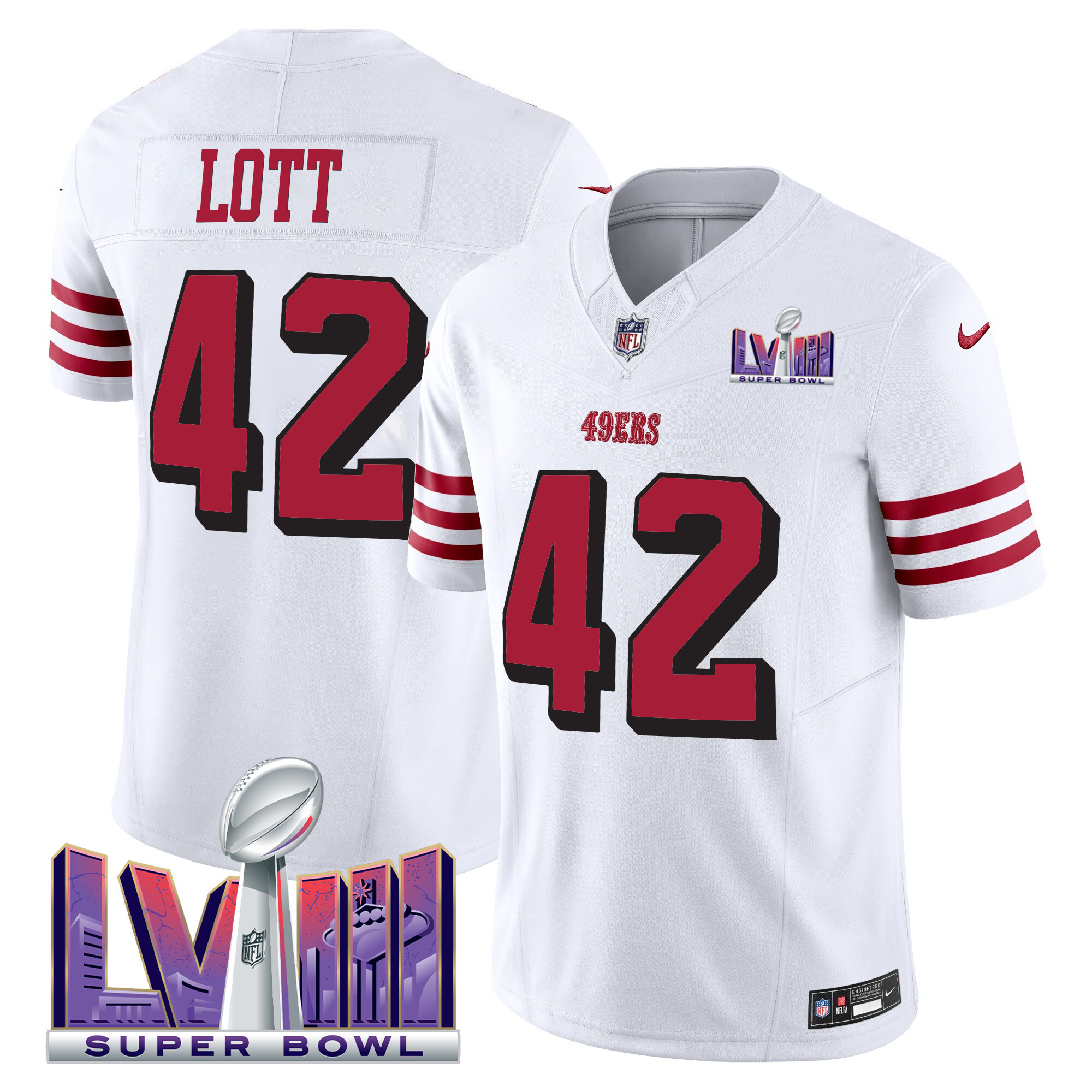 Men's 49ers Super Bowl LVIII Patch Vapor Limited Jersey V2 - All Stitched - Image 19