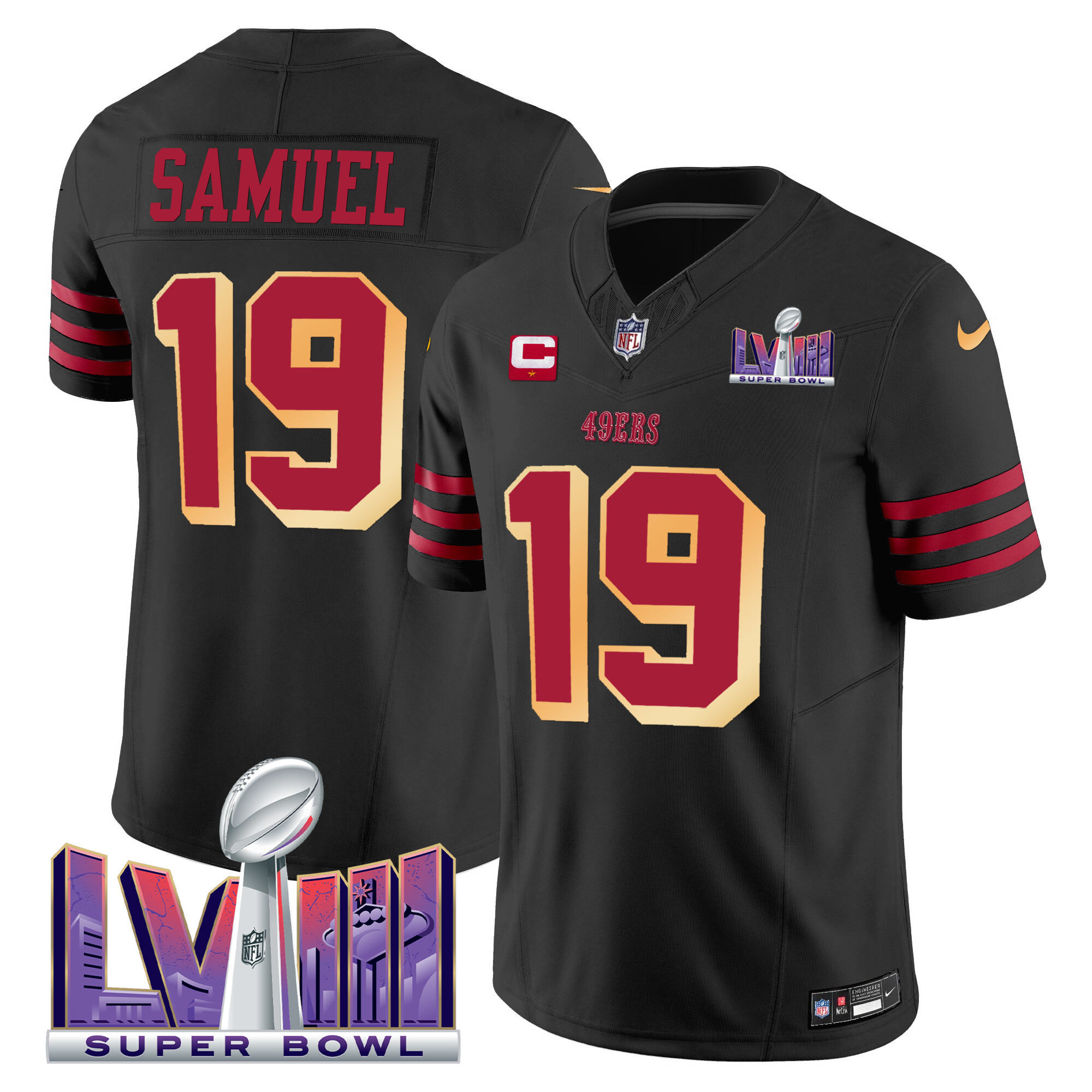 Men's 49ers Super Bowl LVIII Patch Vapor Limited Jersey V2 - All Stitched - Image 22