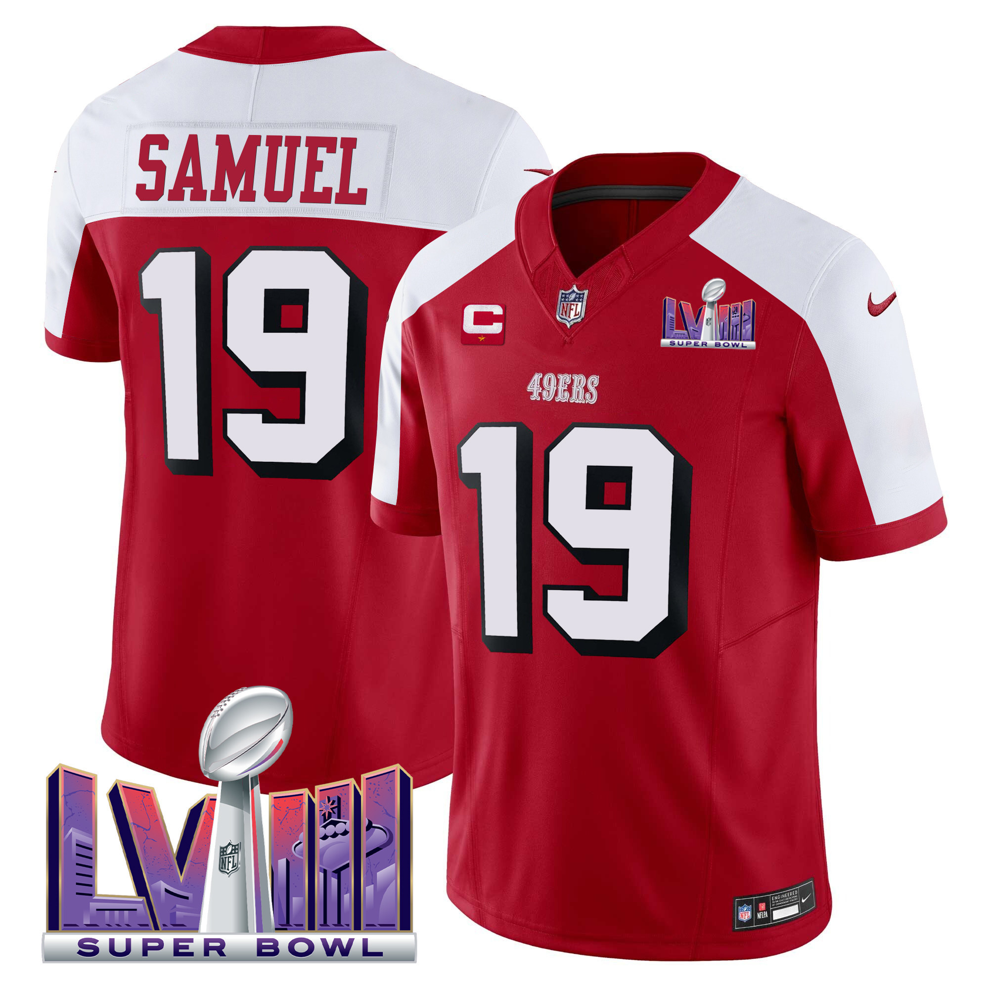 Men's 49ers Super Bowl LVIII Patch Vapor Limited Jersey V2 - All Stitched - Image 32