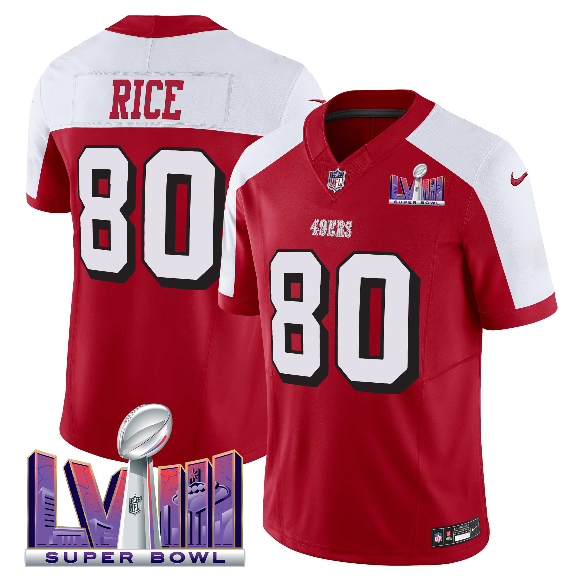 Men's 49ers Super Bowl LVIII Patch Vapor Limited Jersey V2 - All Stitched - Image 36