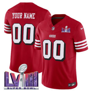 49ers Super Bowl LVIII Patch Vapor Limited Custom Jersey V2 - All Stitched