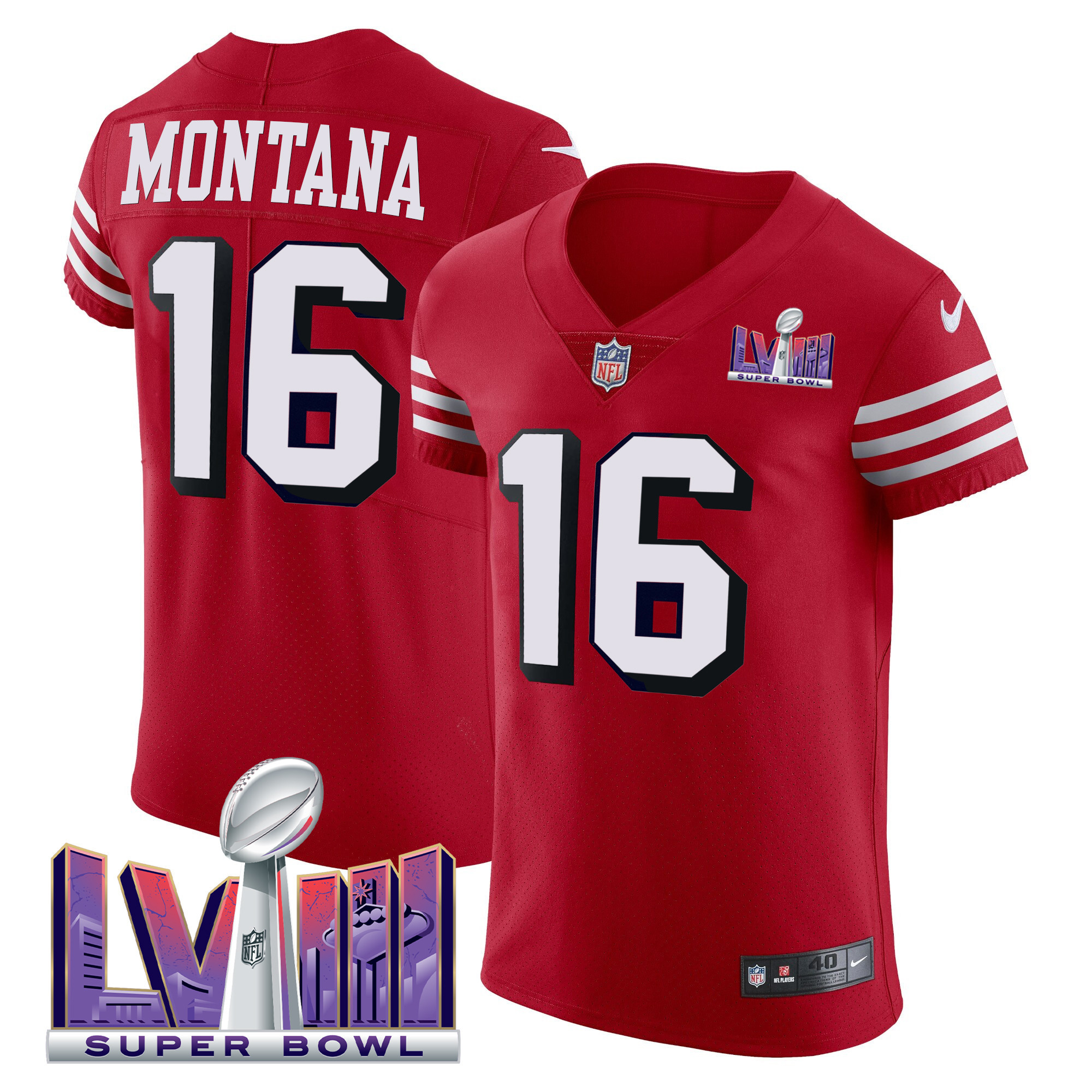 Men's 49ers Super Bowl LVIII Gold Patch Vapor Elite Jersey - All Stitched - Image 8