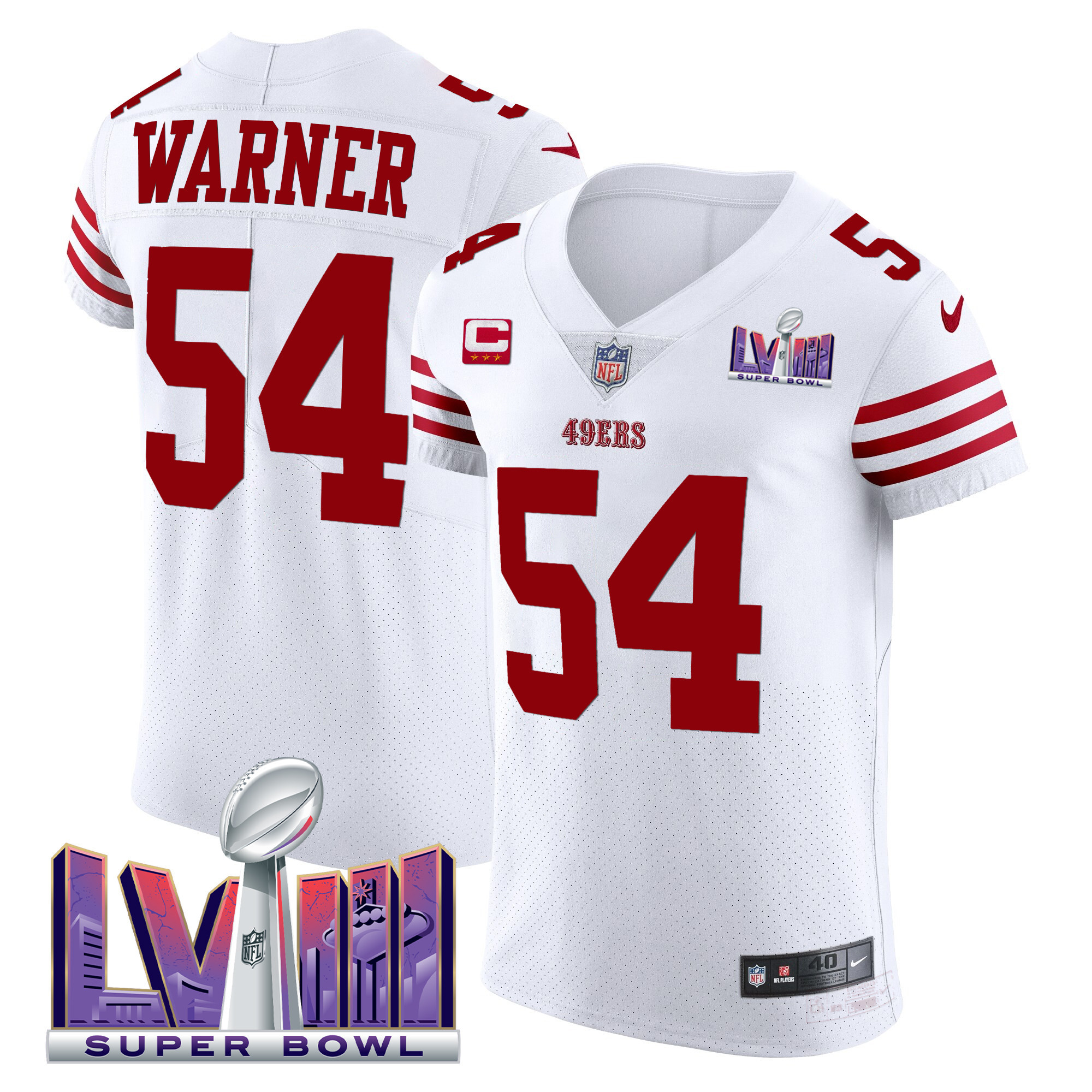 Men's 49ers Super Bowl LVIII Gold Patch Vapor Elite Jersey - All Stitched - Image 25