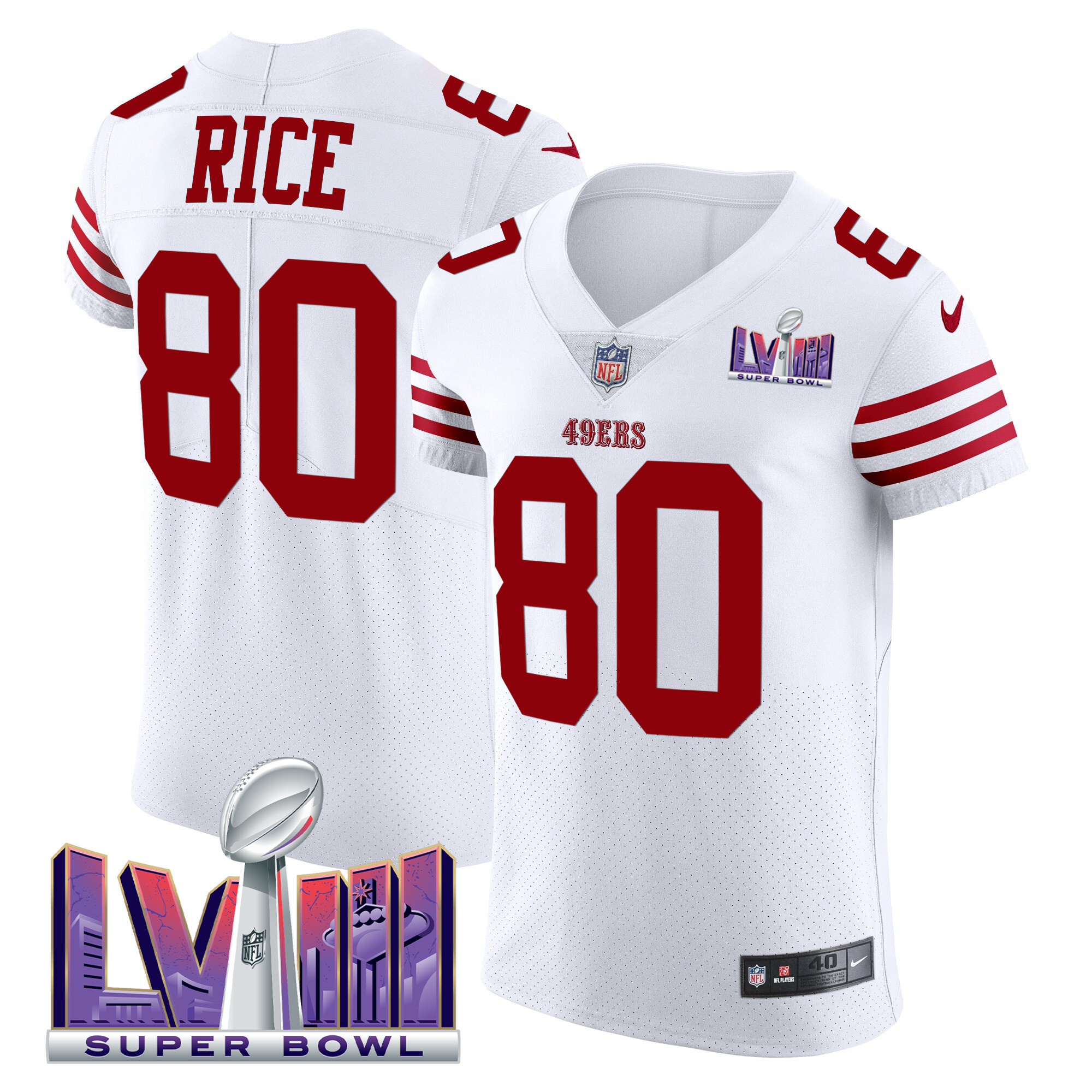 Men's 49ers Super Bowl LVIII Gold Patch Vapor Elite Jersey - All Stitched - Image 26