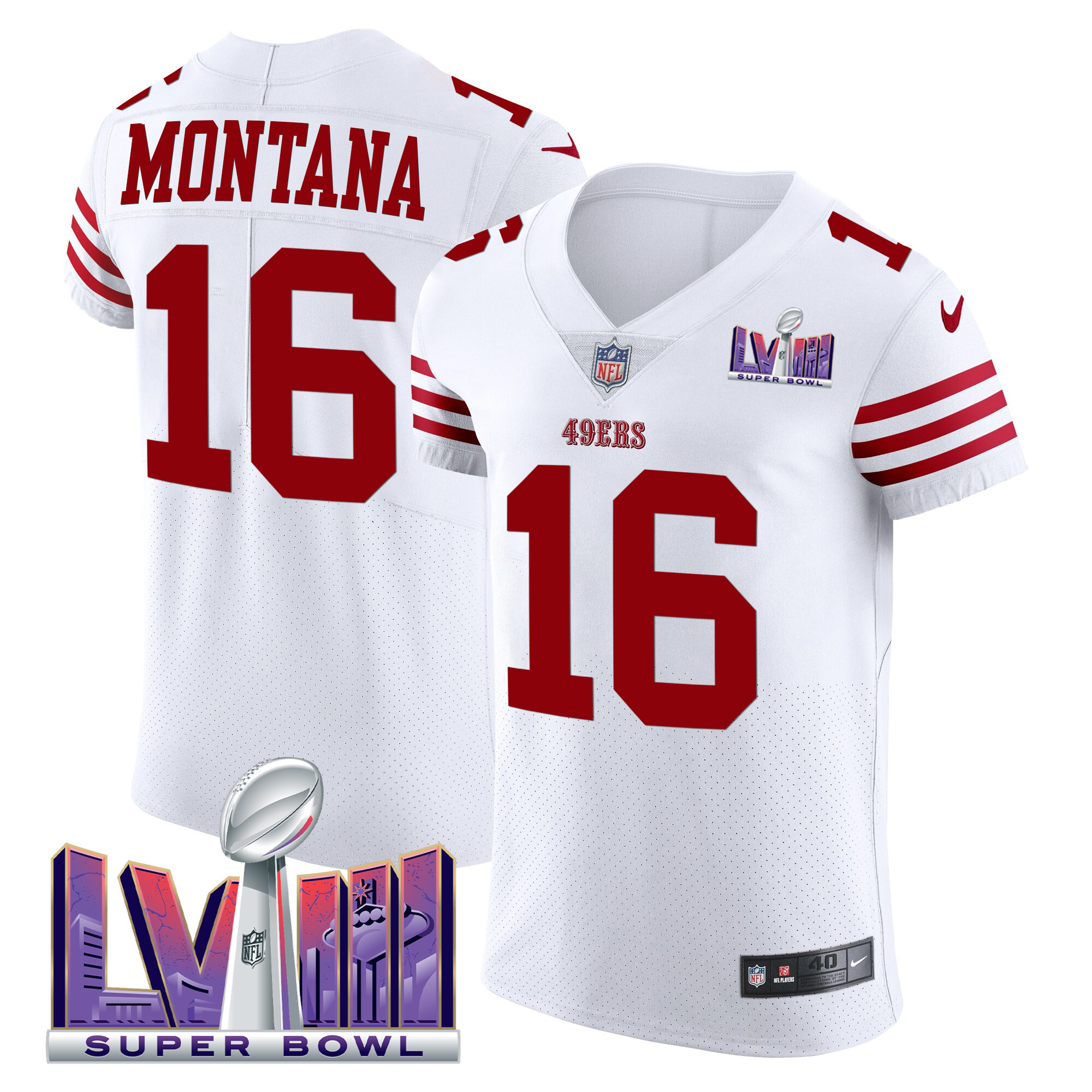 Men's 49ers Super Bowl LVIII Gold Patch Vapor Elite Jersey - All Stitched - Image 28
