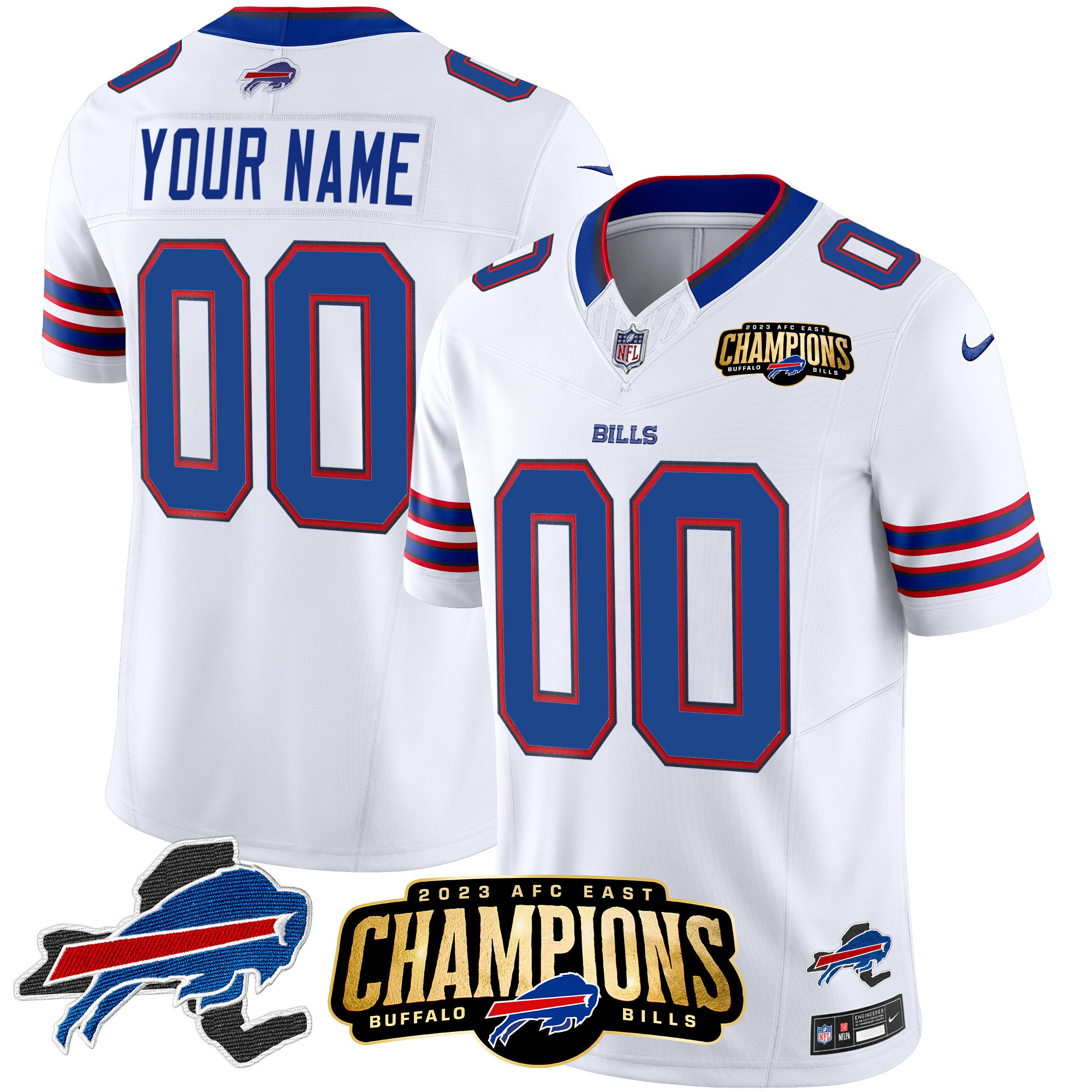 Bills 2023 AFC East Champions Patch Vapor Custom Jersey V2 - All Stitched - Image 5