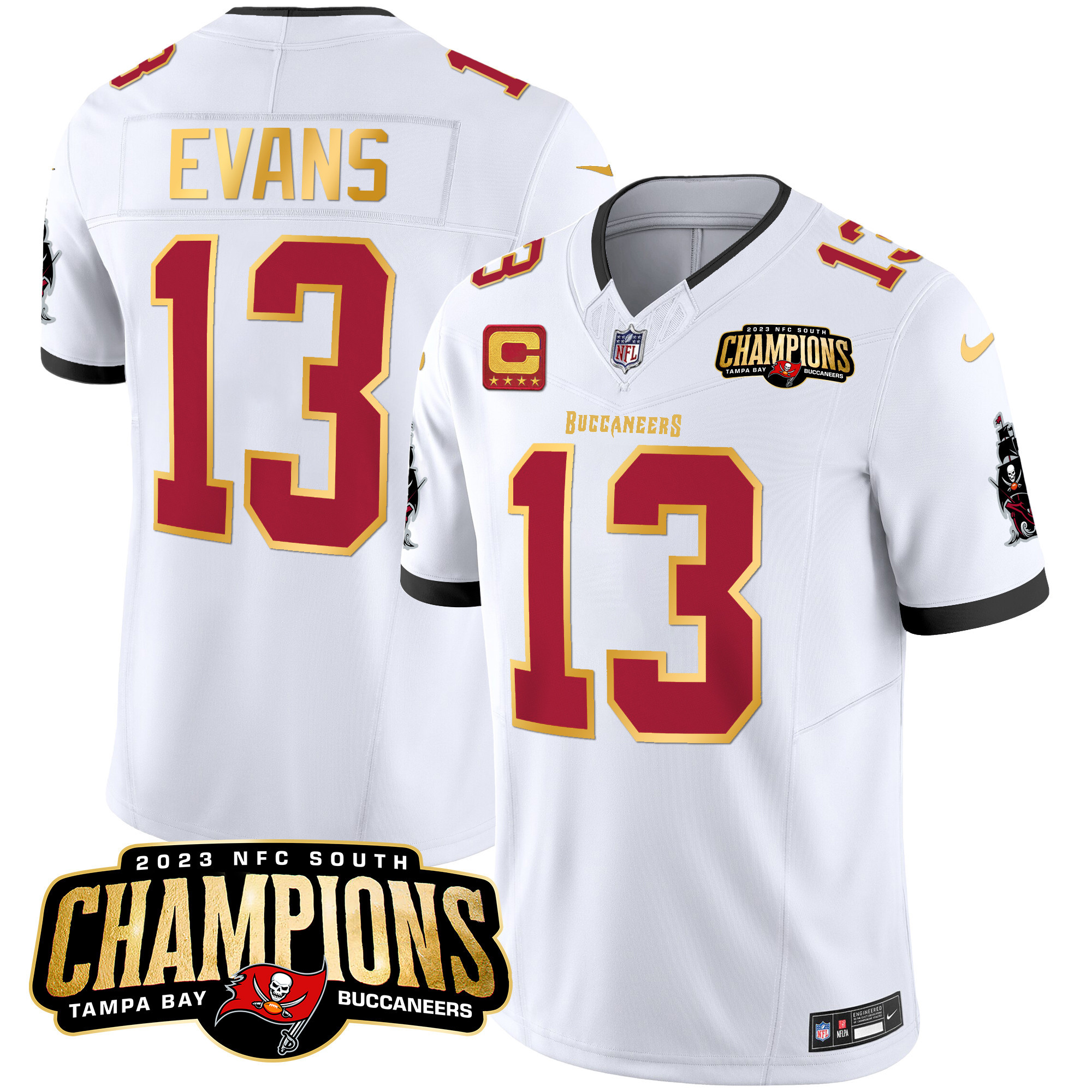 Men's Buccaneers 2023 NFC South Champions Patch Gold Trim Vapor Jersey - All Stitched - Image 23
