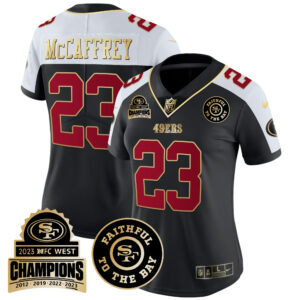 Women's 49ers 2023 NFC West Champions Patch Vapor Jersey V3 - All Stitched