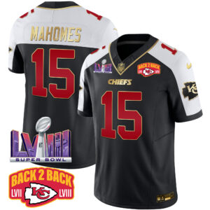 Men's Chiefs Super Bowl LVIII & Back 2 Back Patch Vapor Jersey - All Stitched