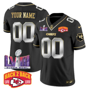 Chiefs Super Bowl LVIII & Back 2 Back Patch Vapor Custom Jersey V2 - All Stitched