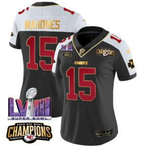 Women's Chiefs AFC West Champions & Super Bowl LVIII Patch Vapor Jersey - All Stitched