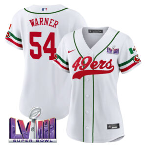 Women's 49ers Mexico Super Bowl LVIII Patch Baseball Jersey - All Stitched