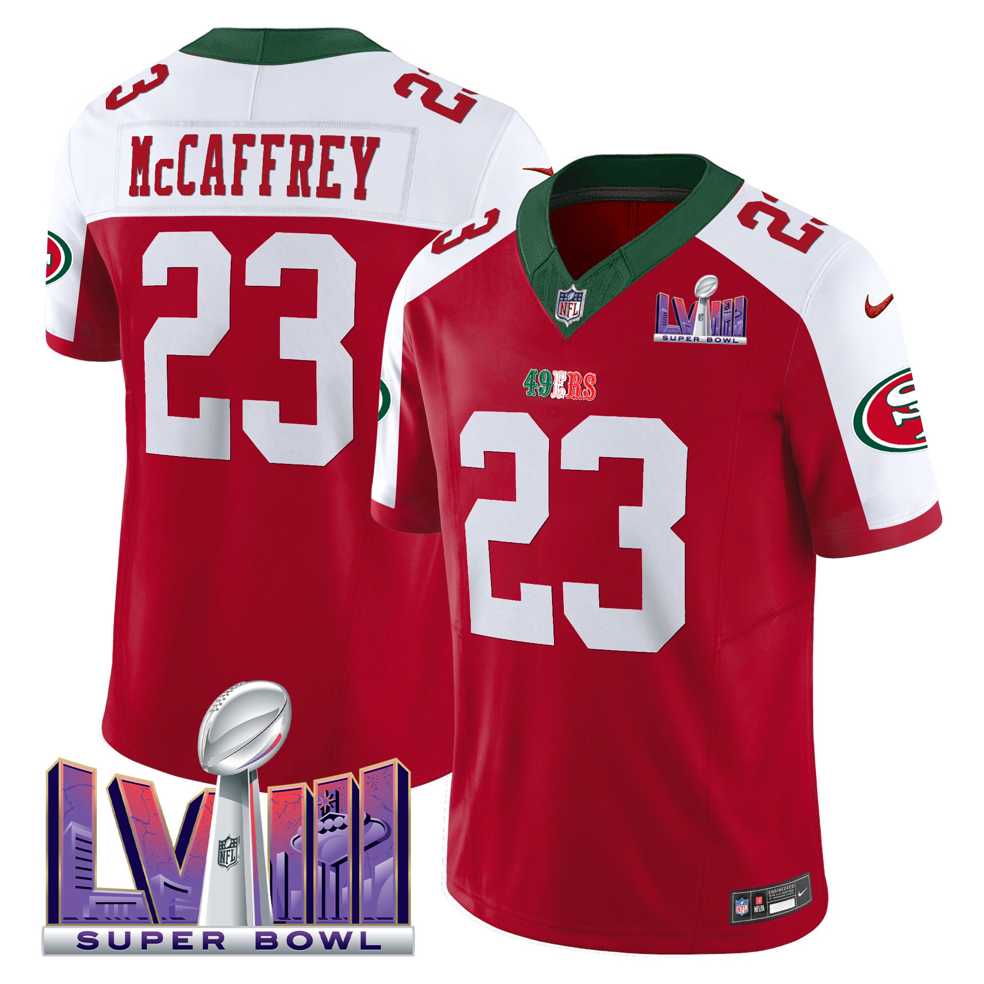 Men's 49ers Mexico Super Bowl LVIII Patch Vapor Jersey - All Stitched - Image 42