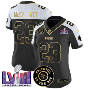 Women's 49ers Faithful & Super Bowl LVIII Patch Vapor Jersey V2 - All Stitched