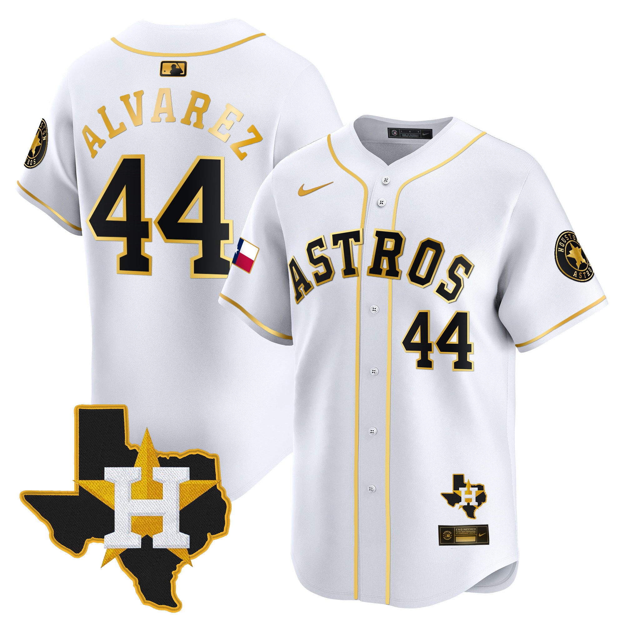 Men's Houston Astros Texas Patch Vapor Premier Limited Jersey - All Stitched - Image 13