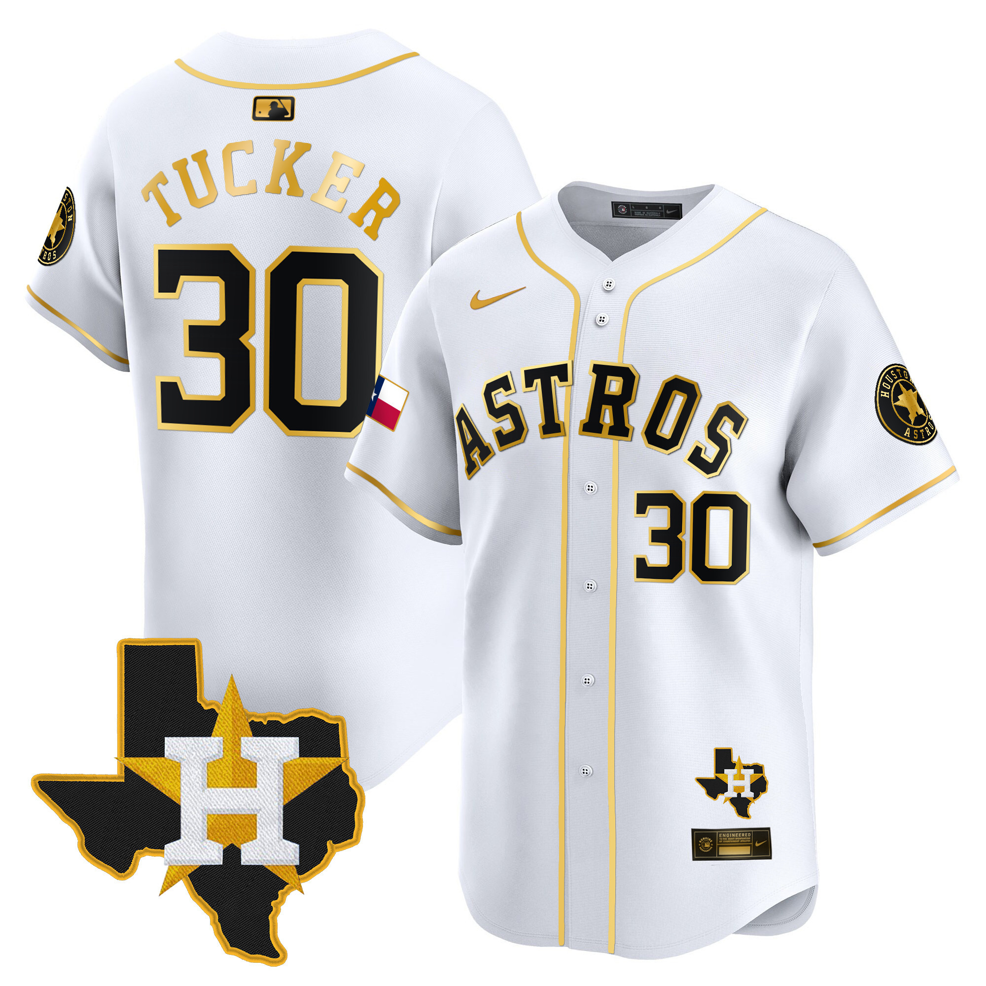 Men's Houston Astros Texas Patch Vapor Premier Limited Jersey - All Stitched - Image 15