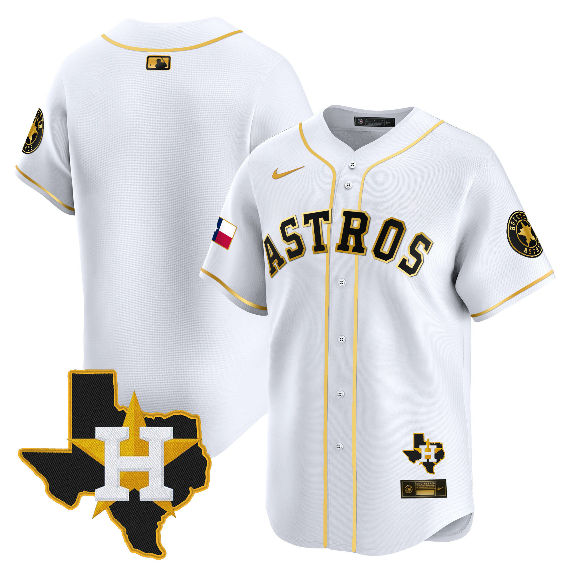 Men's Houston Astros Texas Patch Vapor Premier Limited Jersey - All Stitched - Image 18