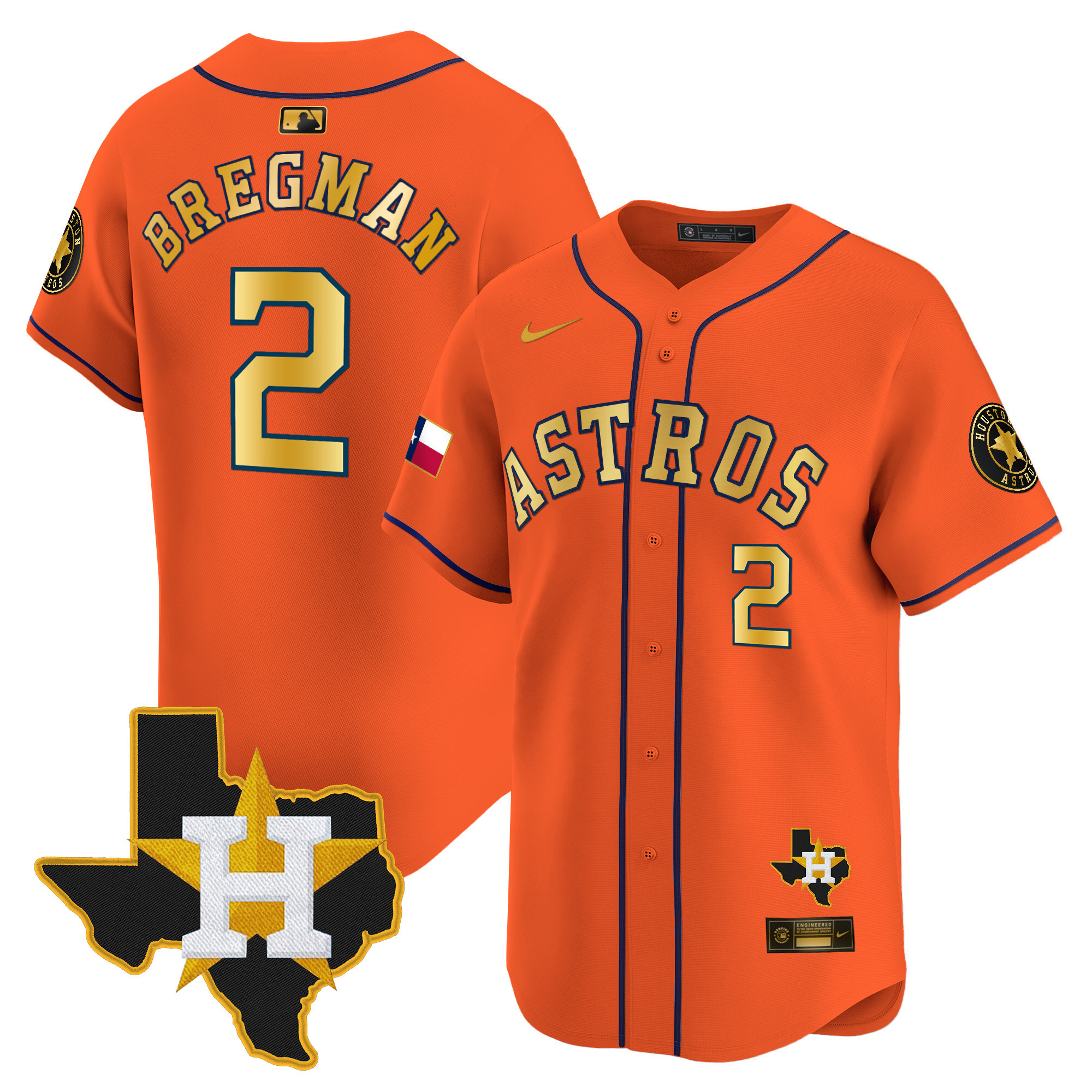 Men's Houston Astros Texas Patch Vapor Premier Limited Jersey - All Stitched - Image 20