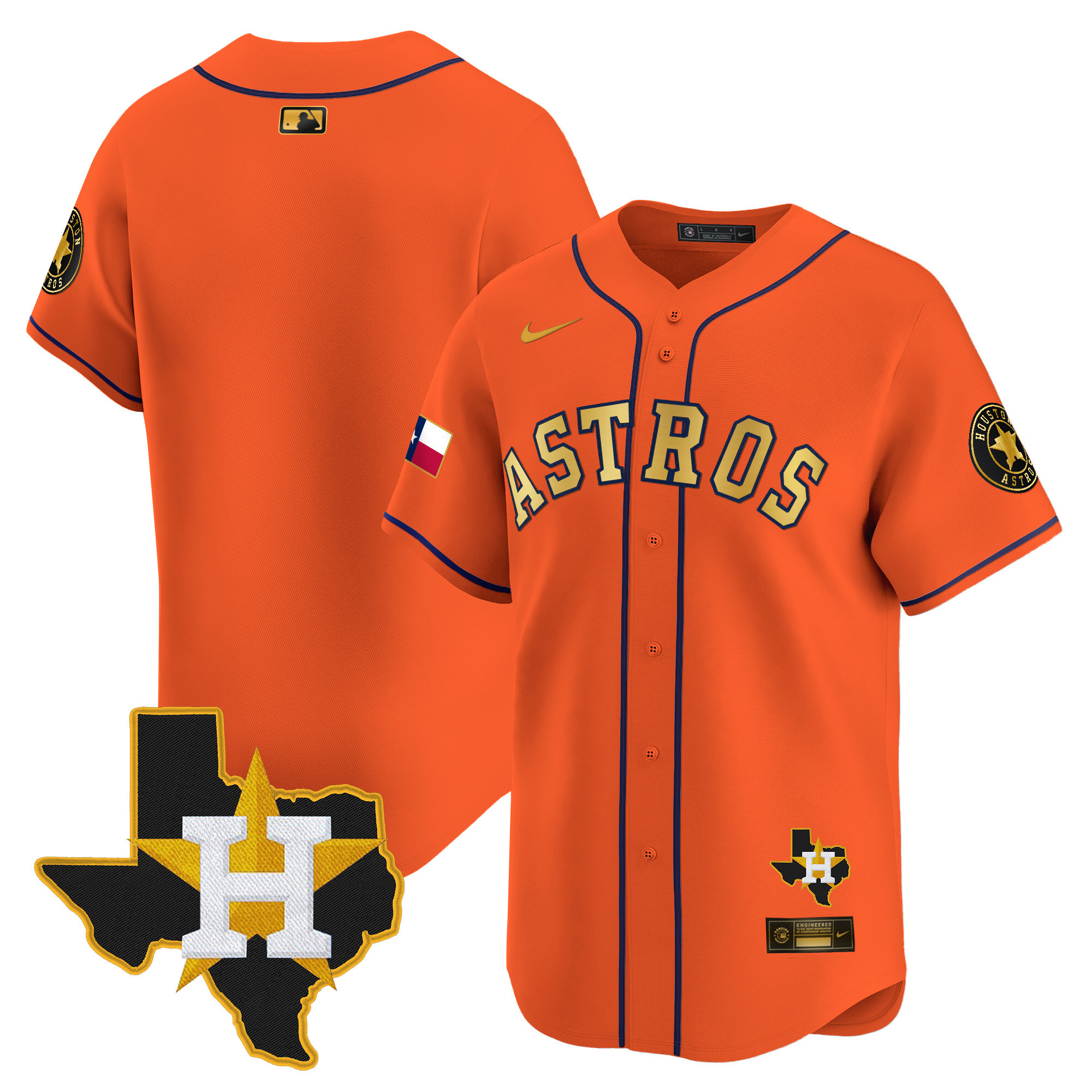 Men's Houston Astros Texas Patch Vapor Premier Limited Jersey - All Stitched - Image 27