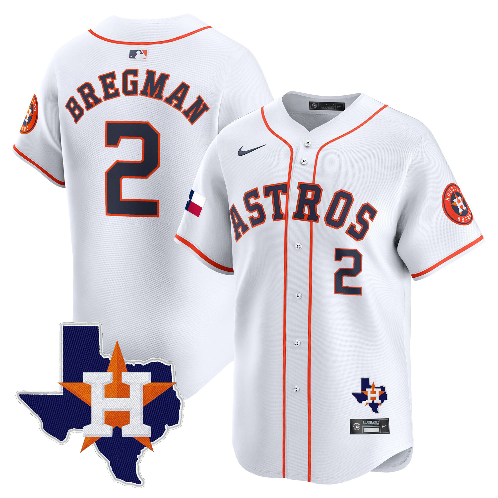 Men's Houston Astros Texas Patch Vapor Premier Limited Jersey - All Stitched - Image 29