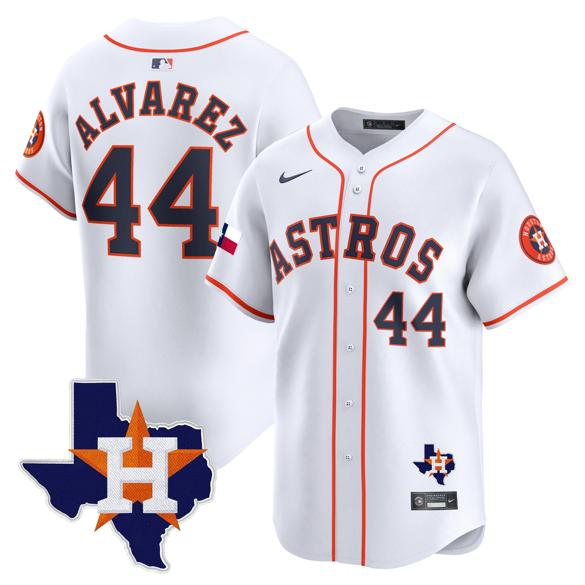 Men's Houston Astros Texas Patch Vapor Premier Limited Jersey - All Stitched - Image 31