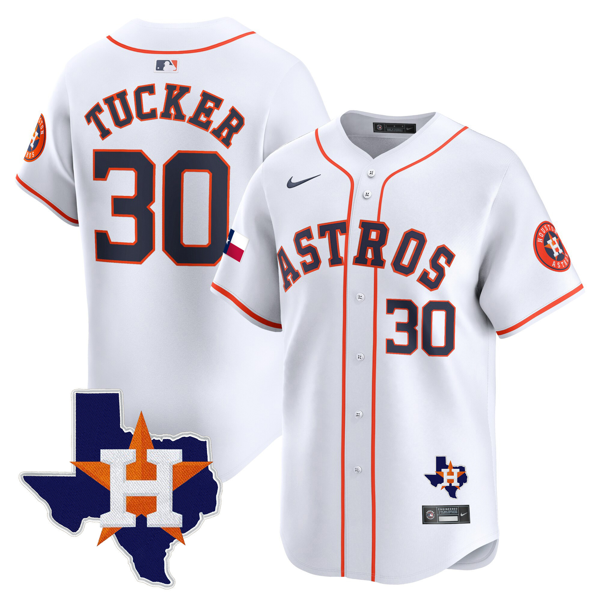 Men's Houston Astros Texas Patch Vapor Premier Limited Jersey - All Stitched - Image 33
