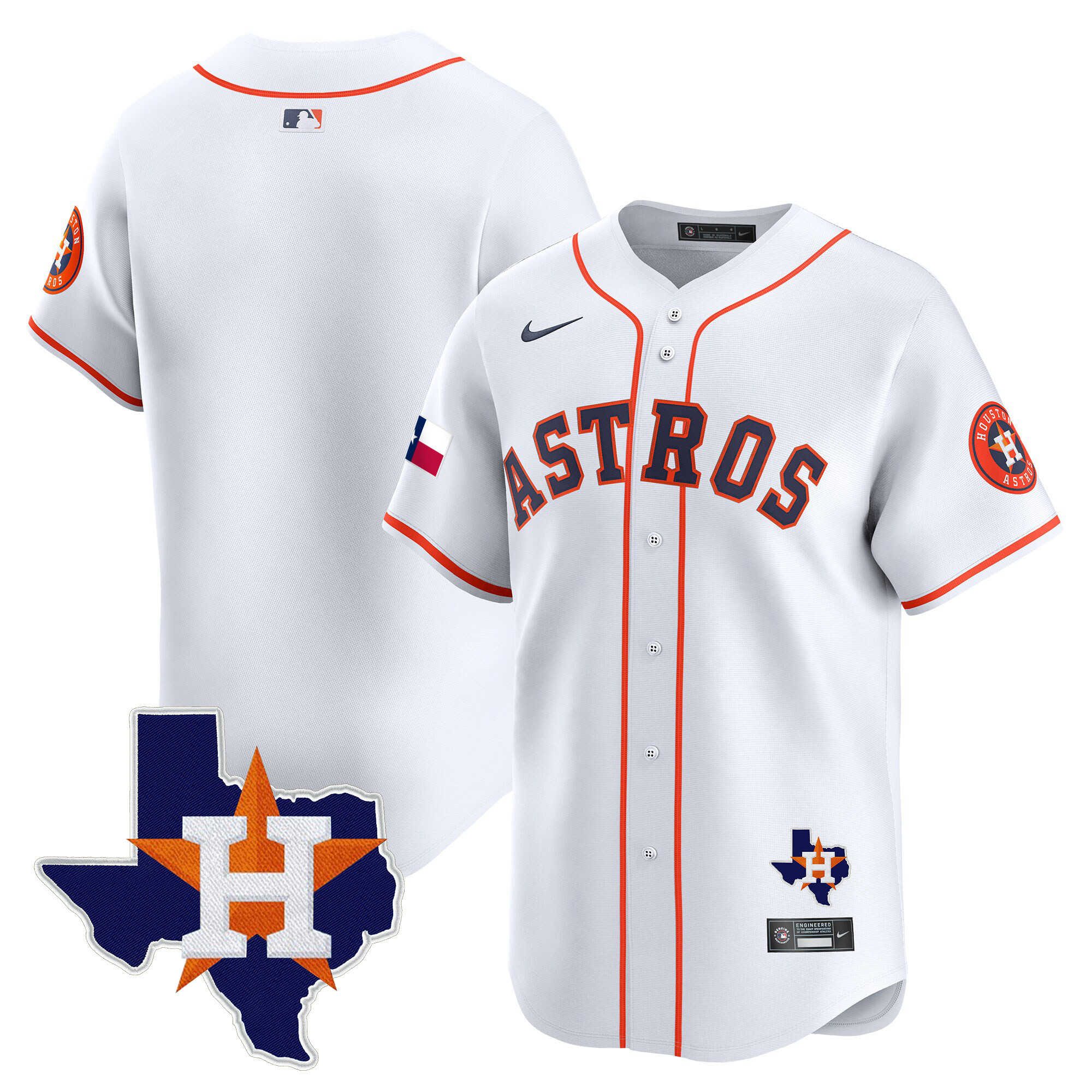 Men's Houston Astros Texas Patch Vapor Premier Limited Jersey - All Stitched - Image 36