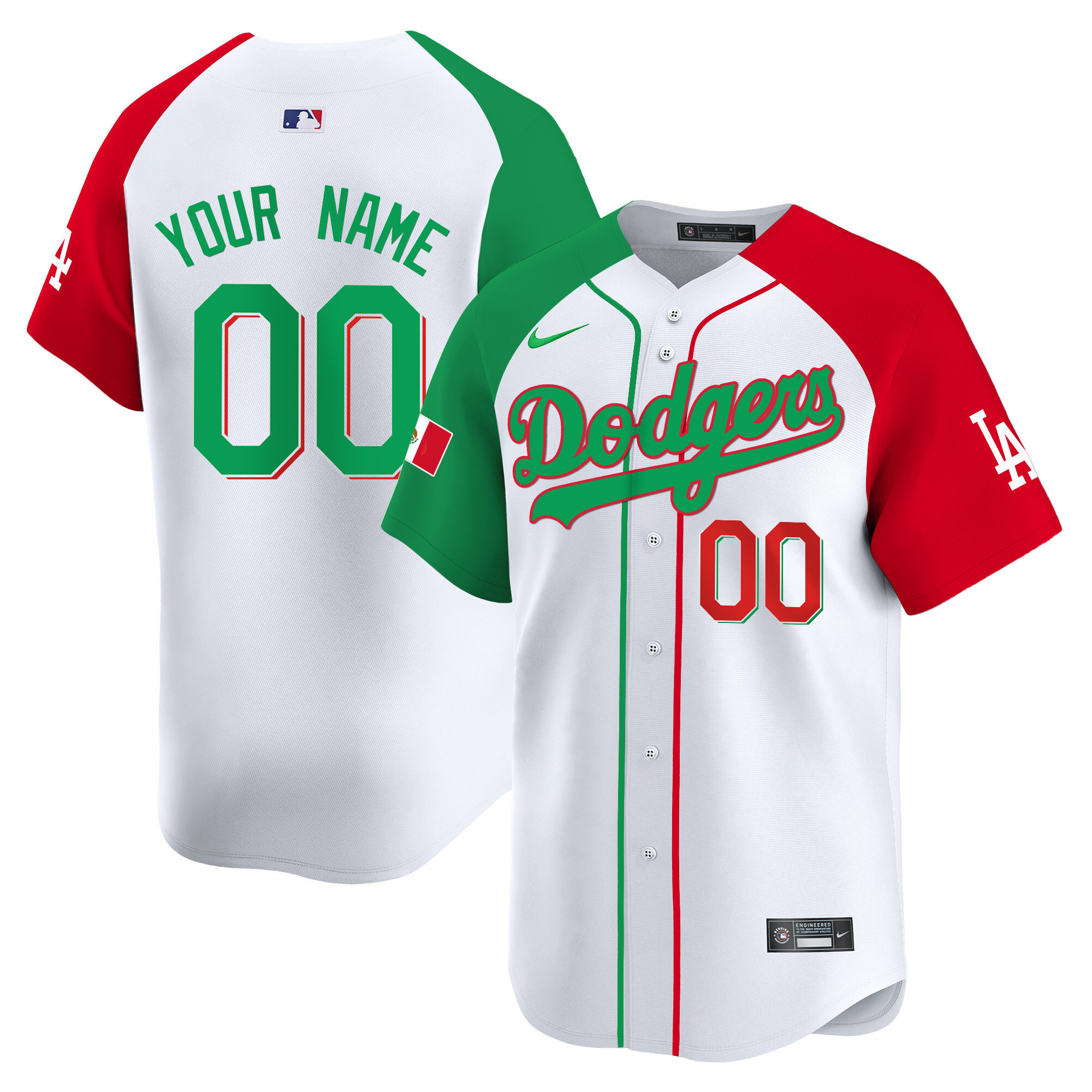 Los Angeles Dodgers Mexico Vapor Premier Limited Custom Jersey V2 - All Stitched - Image 3