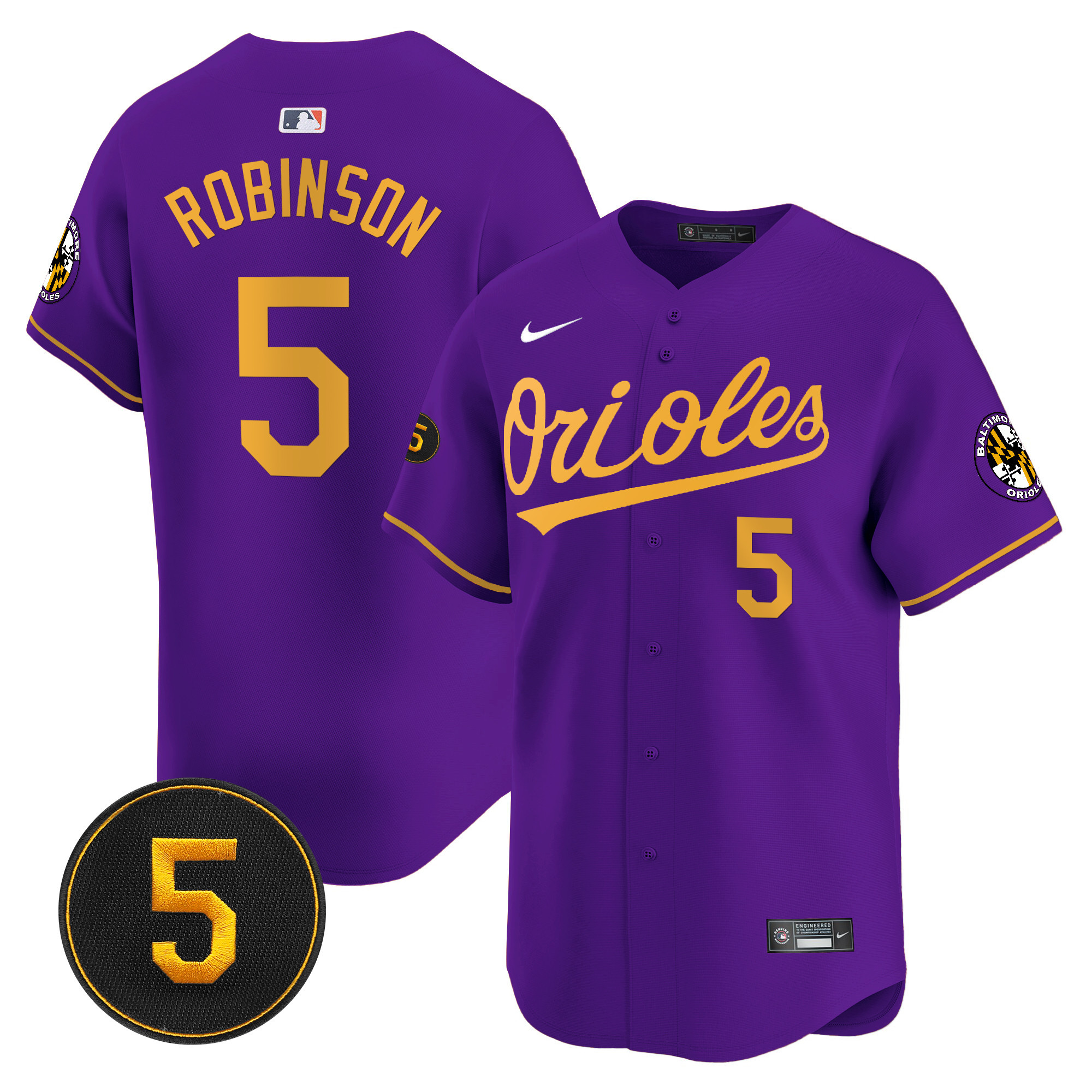 Men’s Baltimore Orioles Robinson Patch Vapor Premier Limited Jersey – All Stitched - Image 23